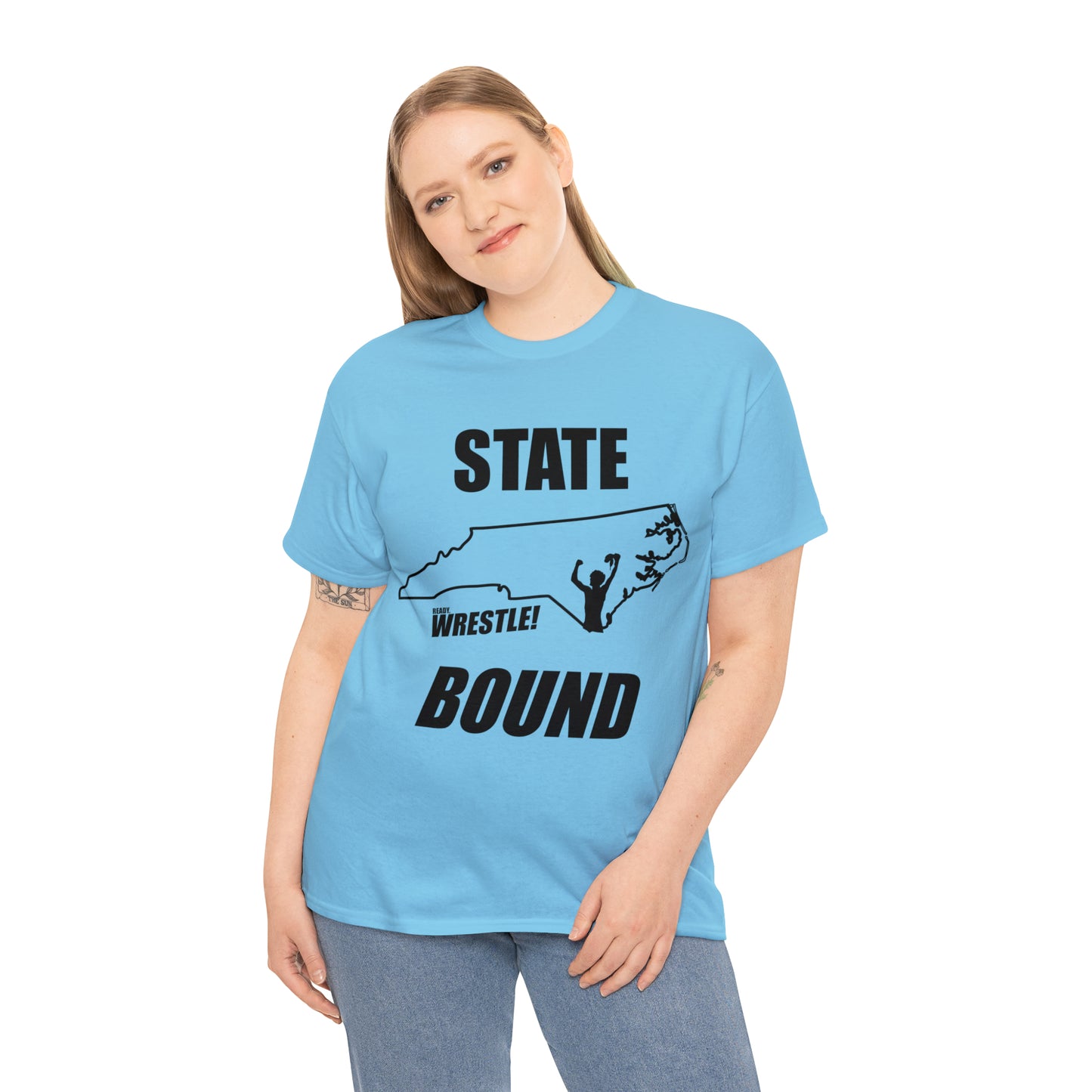 North Carolina State Bound, Black Logo, Unisex Heavy Cotton Tee