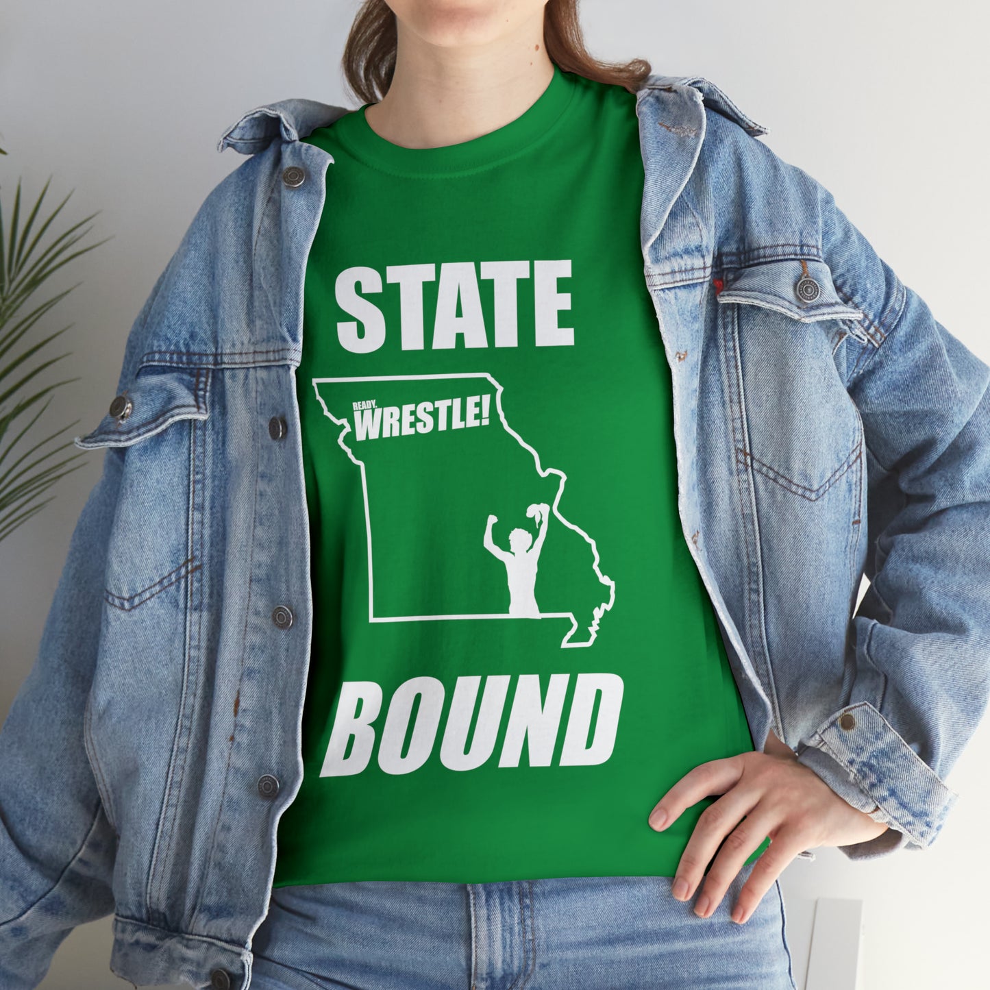 Missouri State Bound, White Logo, Unisex Heavy Cotton Tee