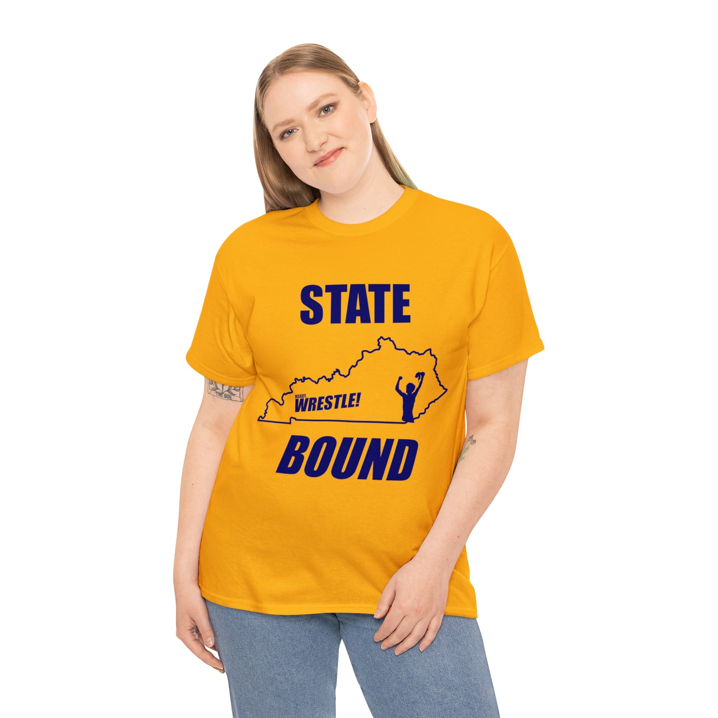 Kentucky State Bound, Royal Blue Logo, Unisex Heavy Cotton Tee