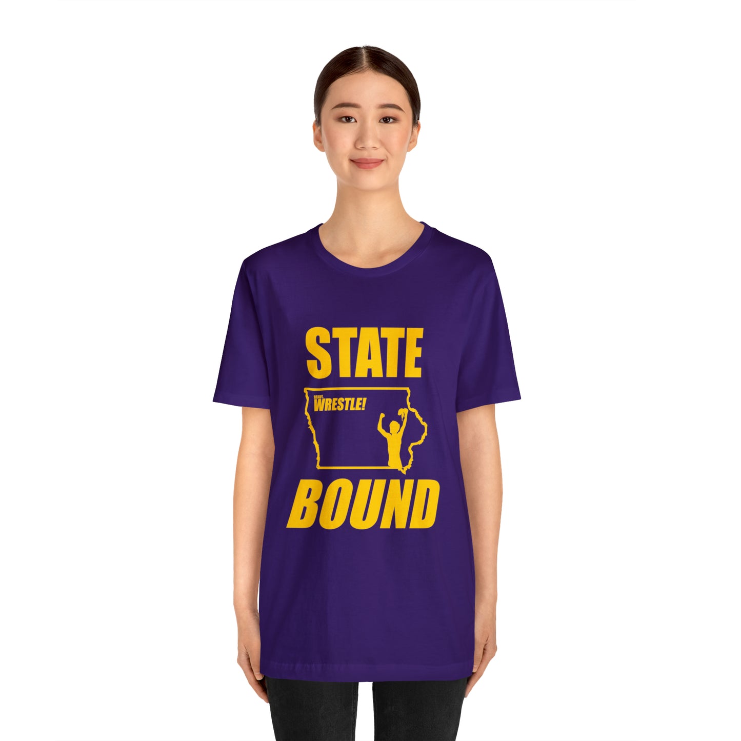 Iowa State Bound, Unisex Jersey Short Sleeve Tee, Gold Logo