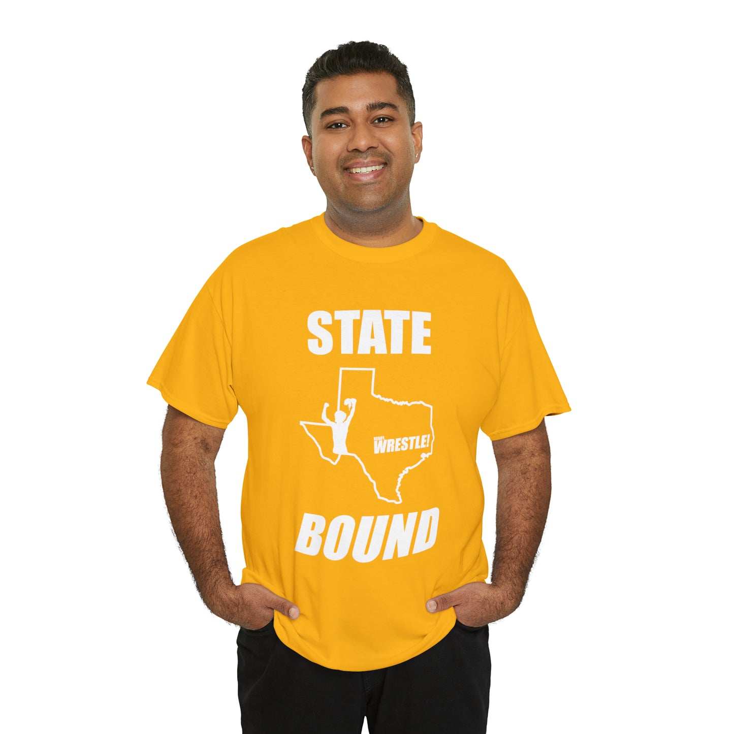 Texas State Bound, White Logo, Unisex Heavy Cotton Tee