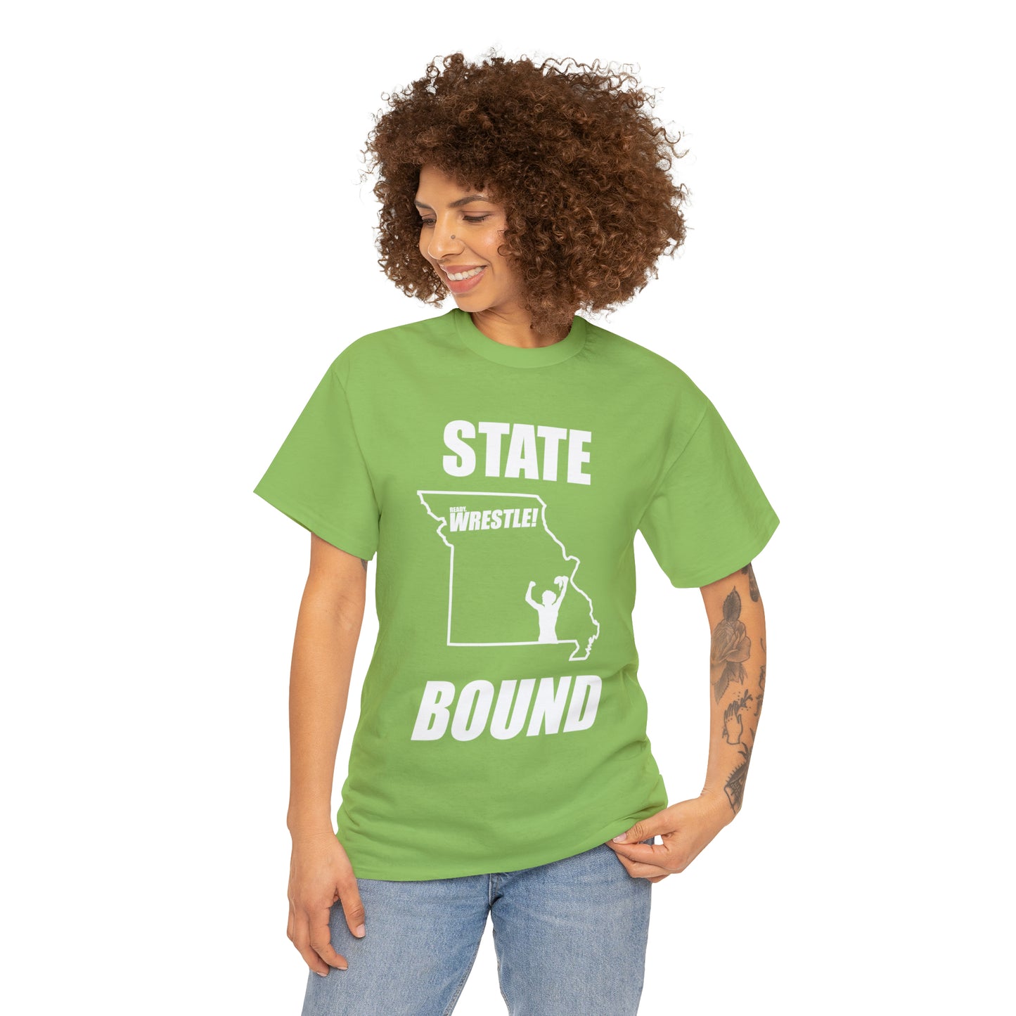 Missouri State Bound, White Logo, Unisex Heavy Cotton Tee