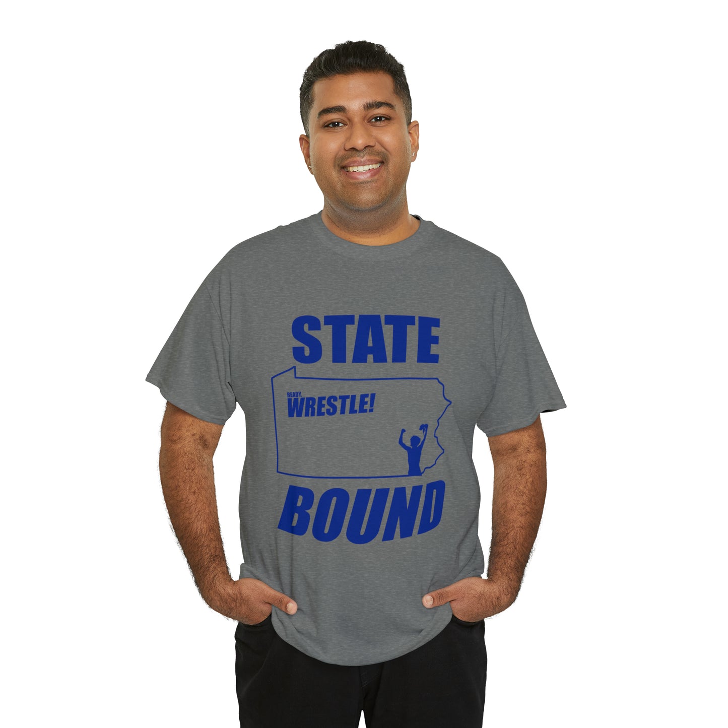 Pennsylvania State Bound, Royal Blue Logo, Unisex Heavy Cotton Tee