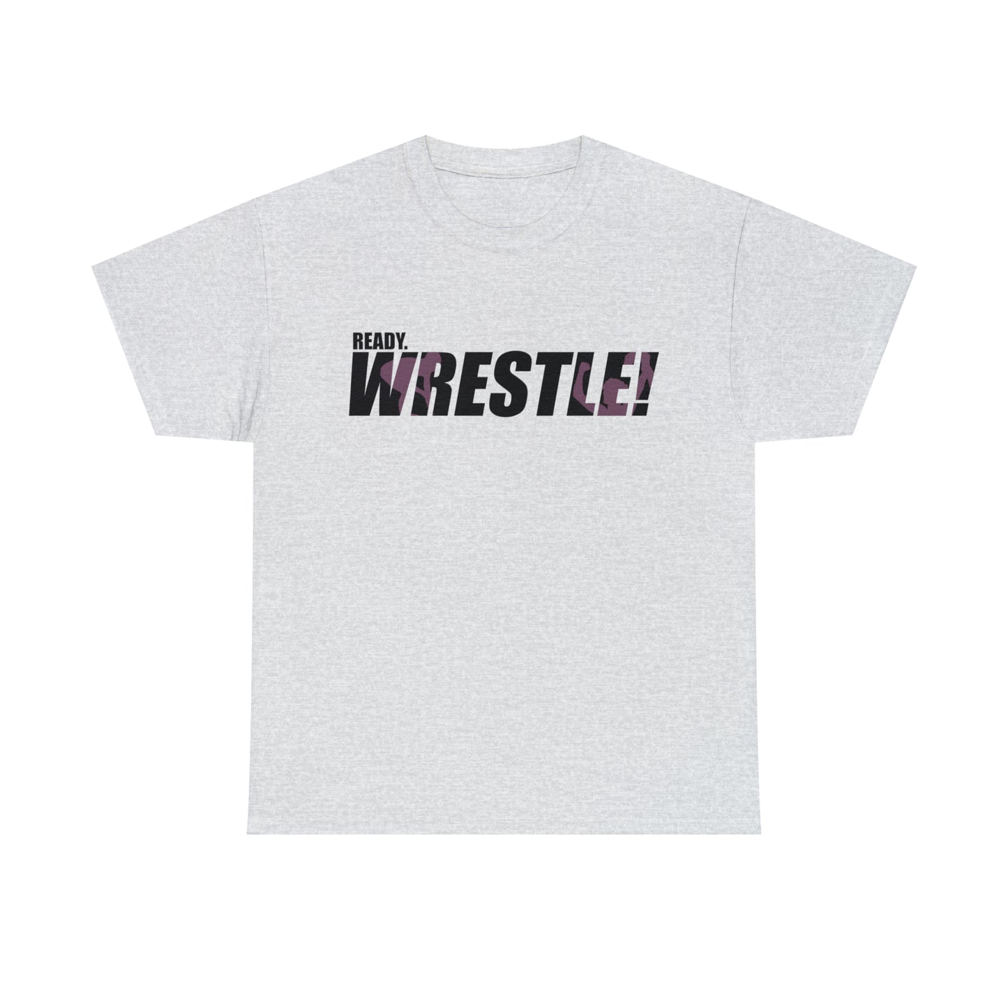 Ready. Wrestle! Black Logo w/Pink Silhouettes, Unisex Heavy Cotton Tee