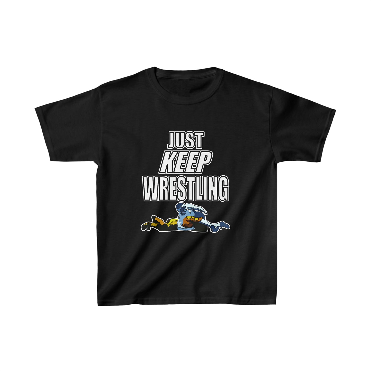 Kids 'Just Keep Wrestling!', Unisex Heavy Cotton Tee