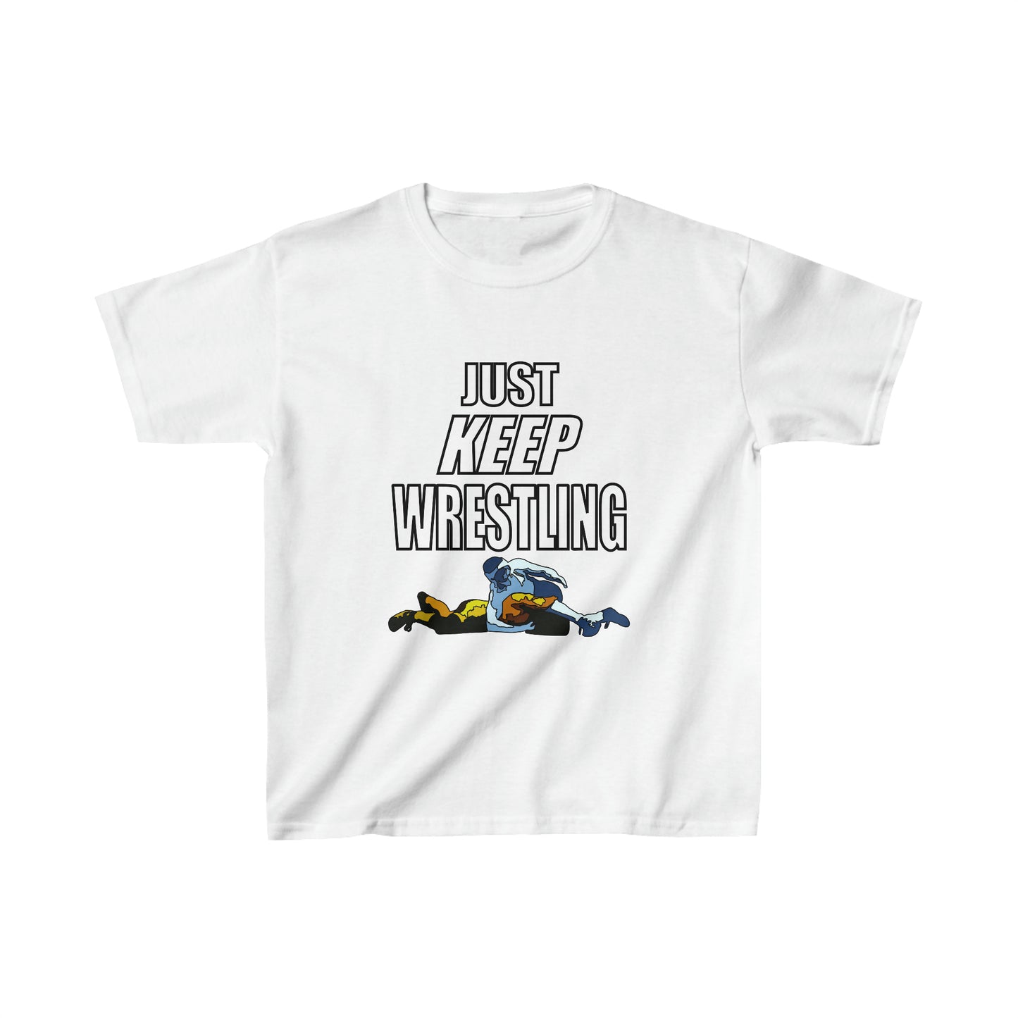 Kids 'Just Keep Wrestling!', Unisex Heavy Cotton Tee