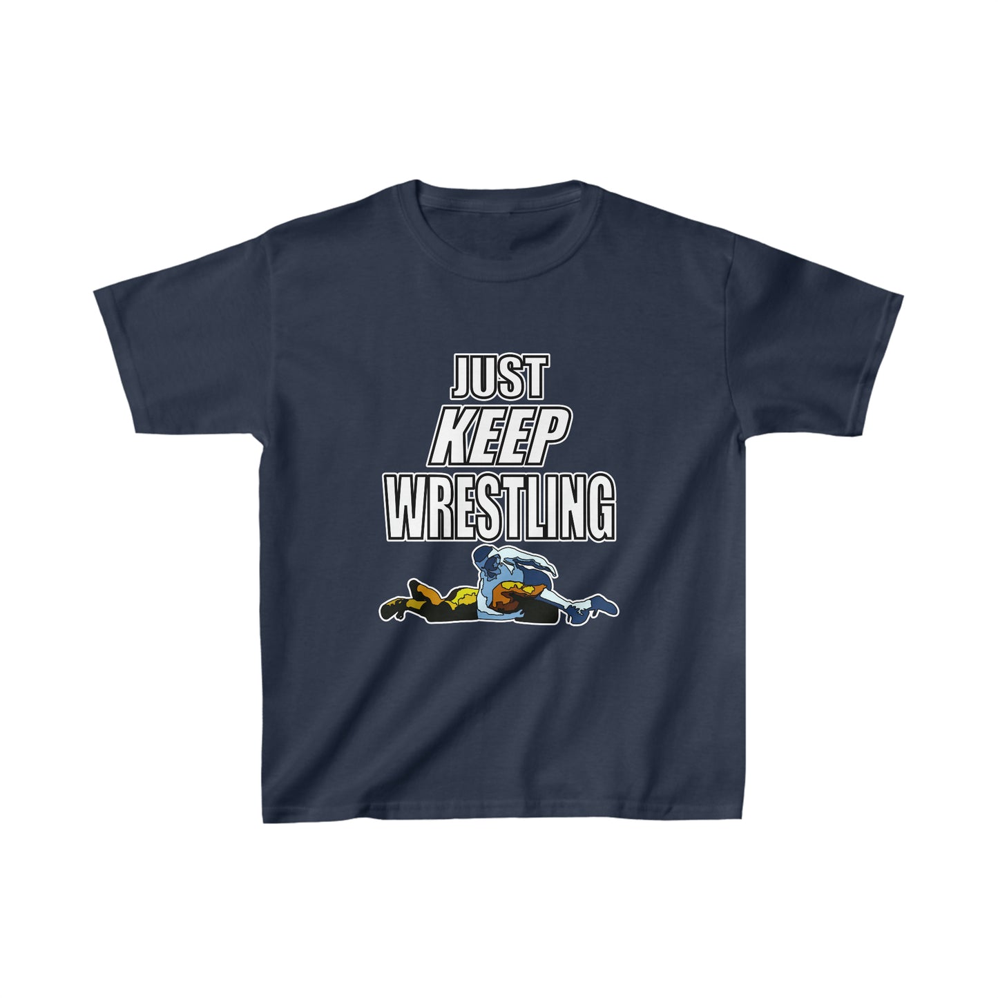 Kids 'Just Keep Wrestling!', Unisex Heavy Cotton Tee