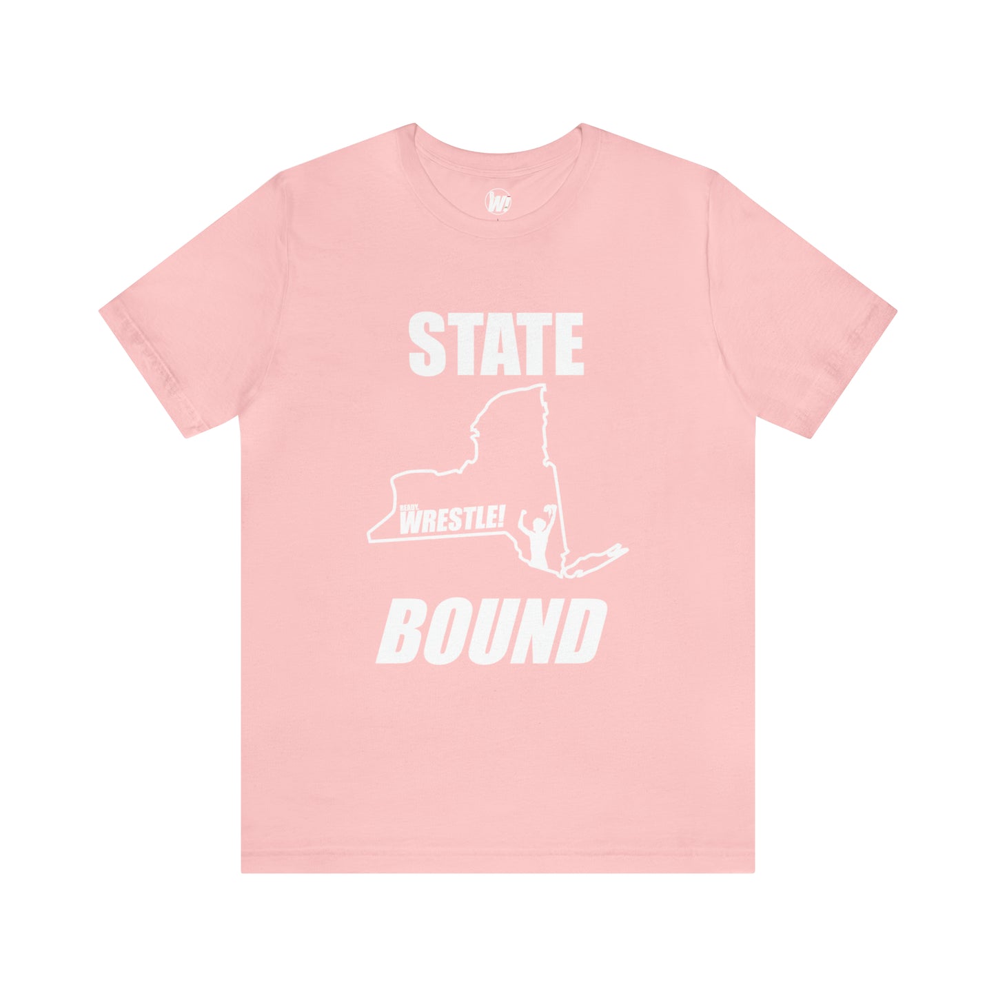 New York State Bound, Unisex Jersey Short Sleeve Tee, White Logo