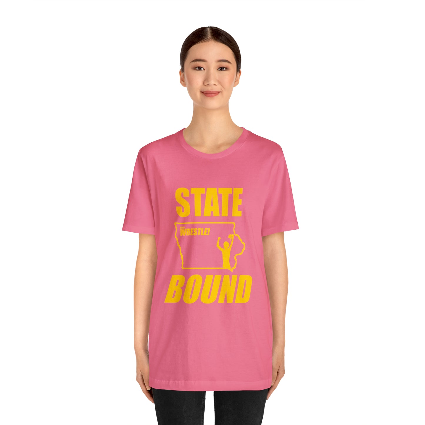 Iowa State Bound, Unisex Jersey Short Sleeve Tee, Gold Logo