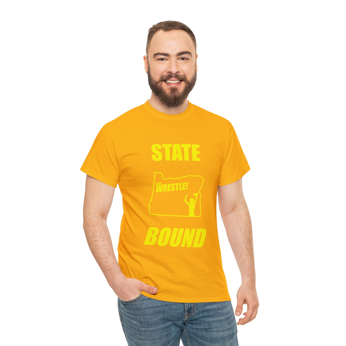 Oregon State Bound, Gold Logo, Unisex Heavy Cotton Tee