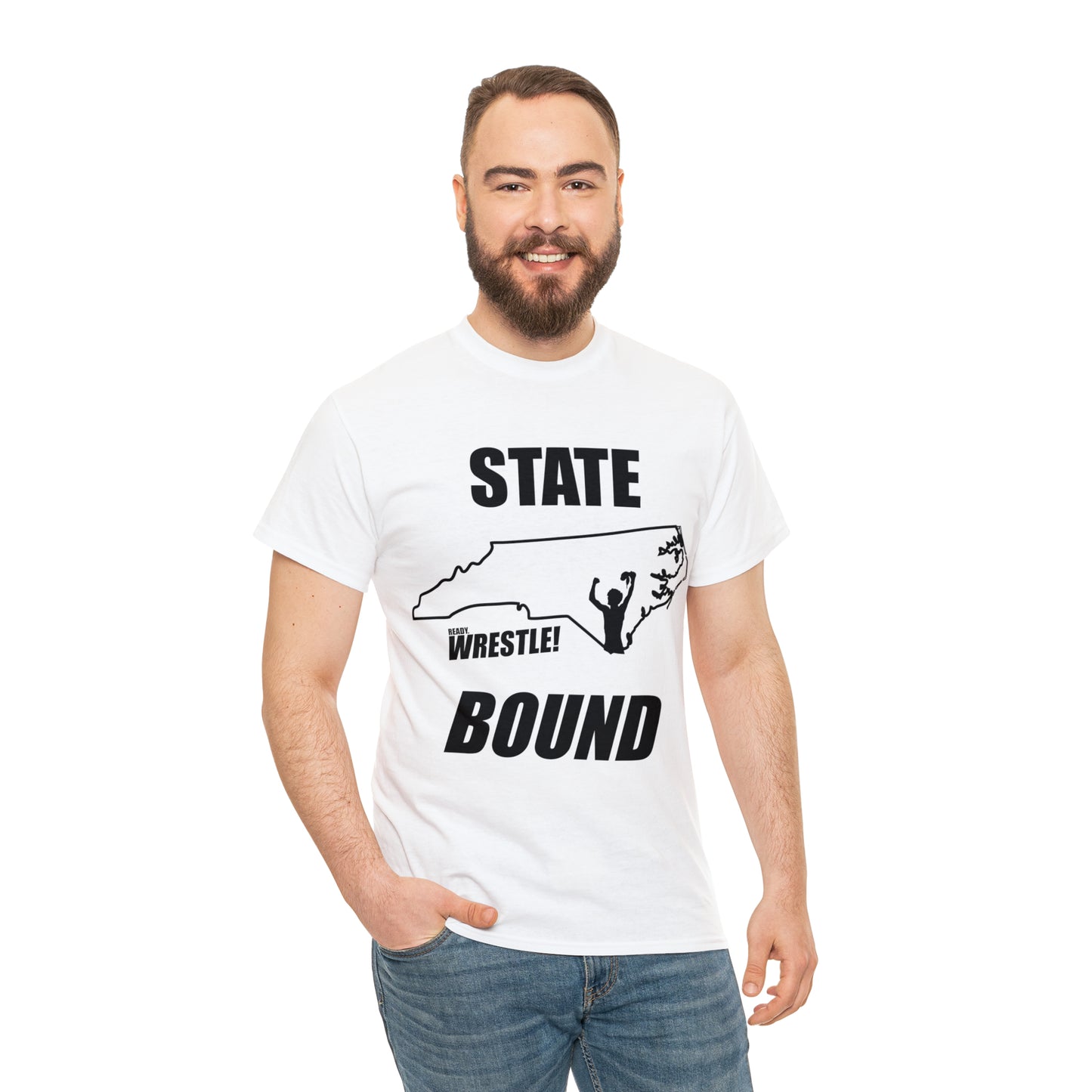 North Carolina State Bound, Black Logo, Unisex Heavy Cotton Tee