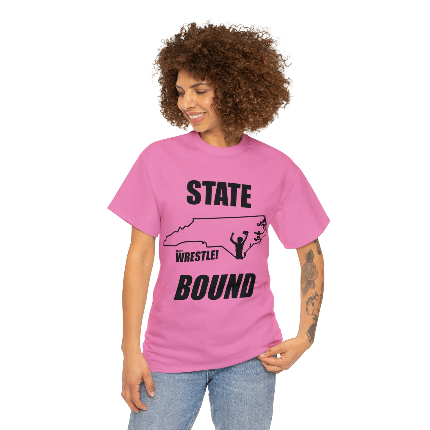 North Carolina State Bound, Black Logo, Unisex Heavy Cotton Tee