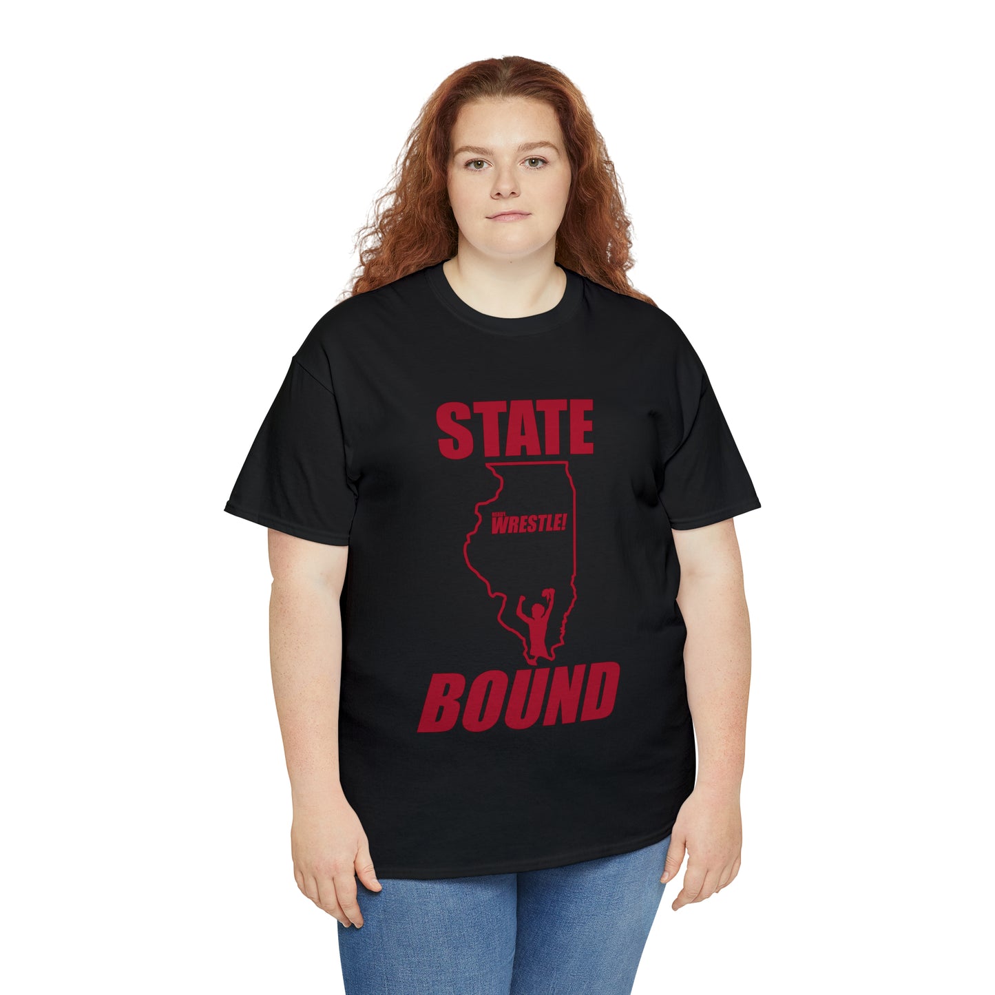 Illinois State Bound, Red Logo, Unisex Heavy Cotton Tee