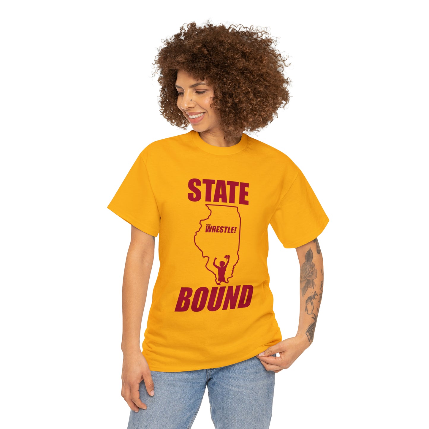 Illinois State Bound, Red Logo, Unisex Heavy Cotton Tee