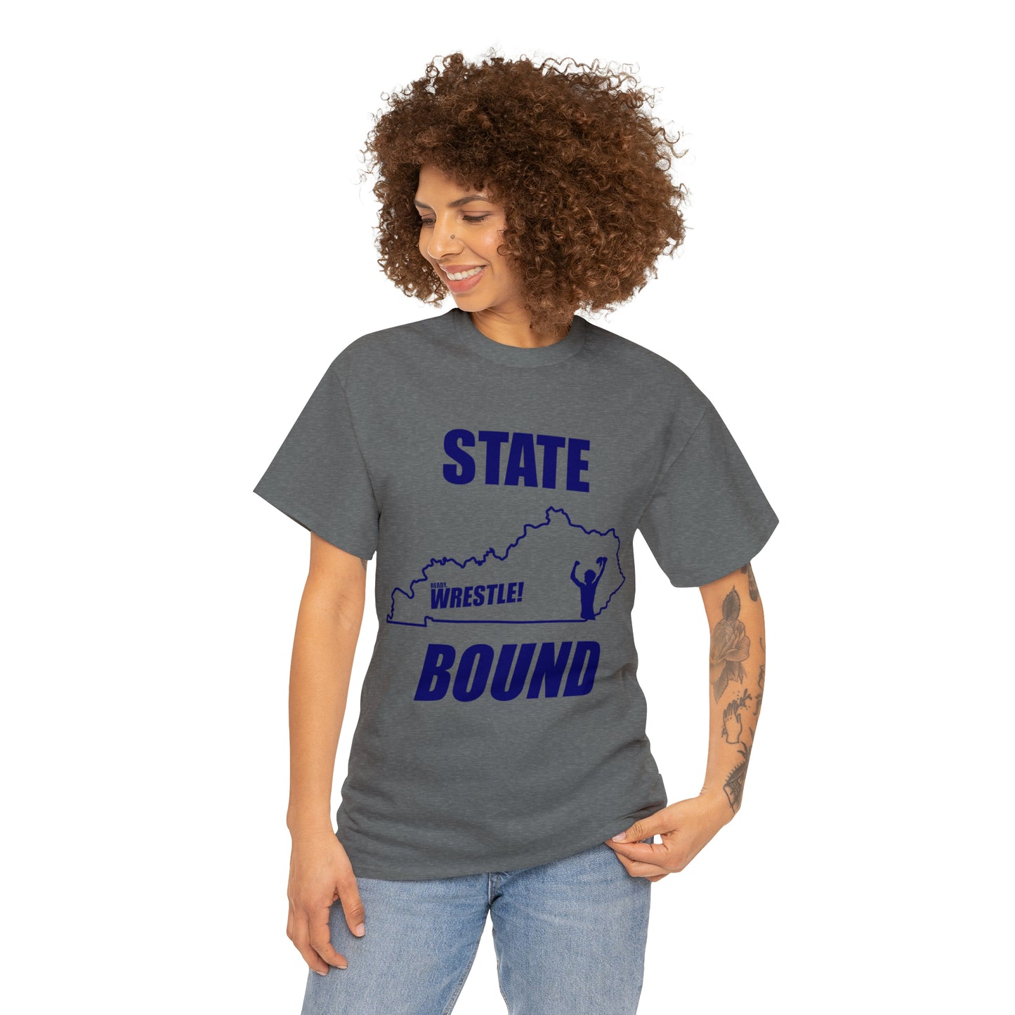 Kentucky State Bound, Royal Blue Logo, Unisex Heavy Cotton Tee