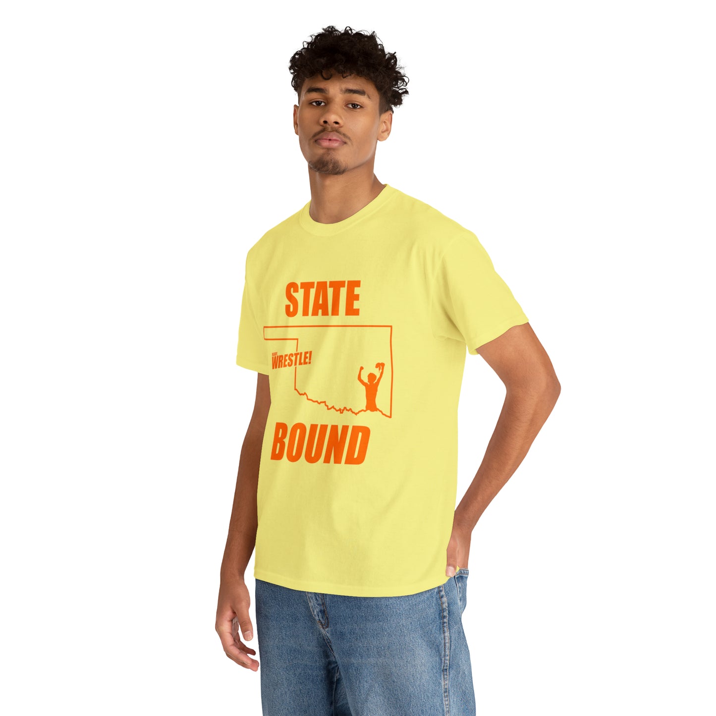 Oklahoma State Bound, Orange Logo, Unisex Heavy Cotton Tee