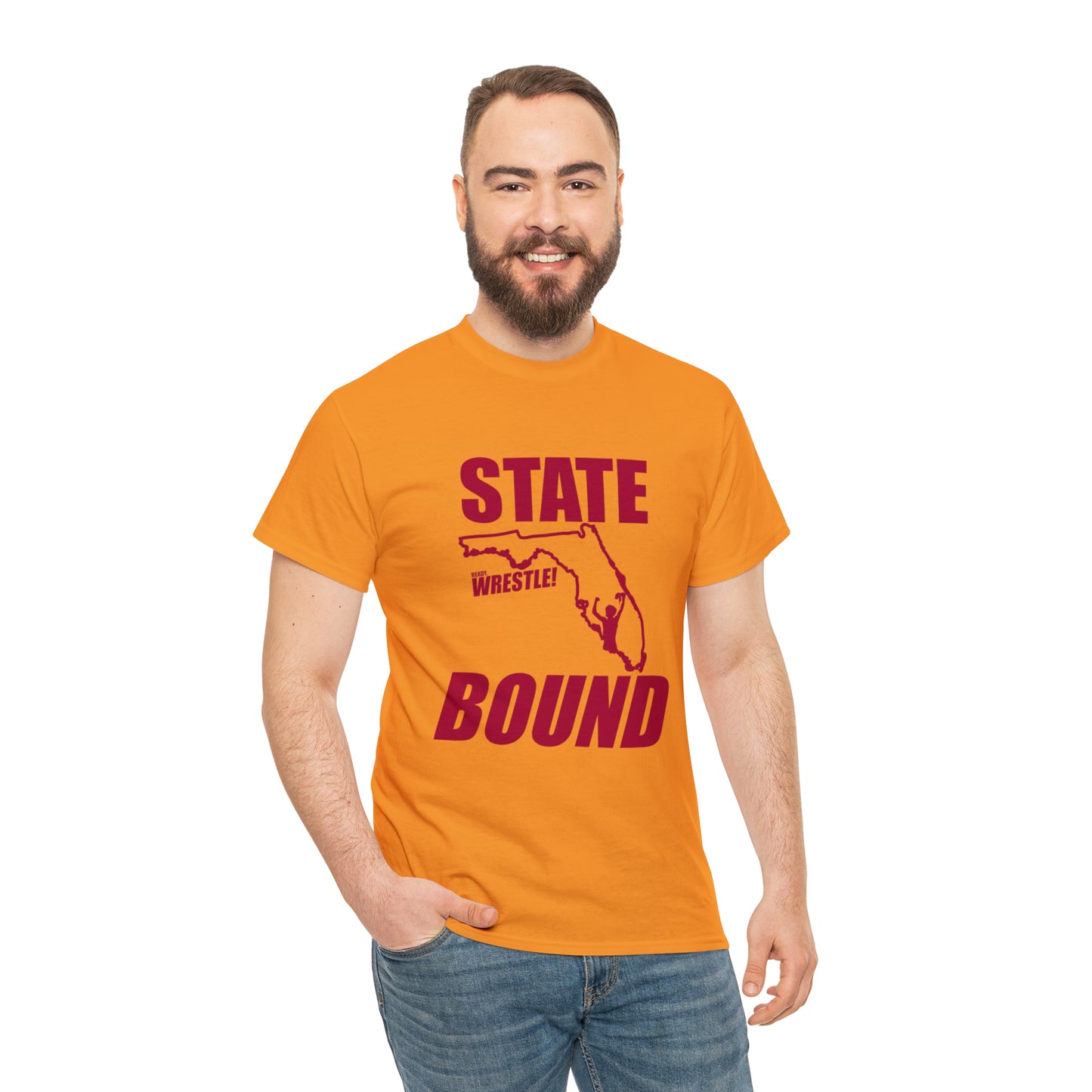 Florida State Bound, Red Logo, Unisex Heavy Cotton Tee