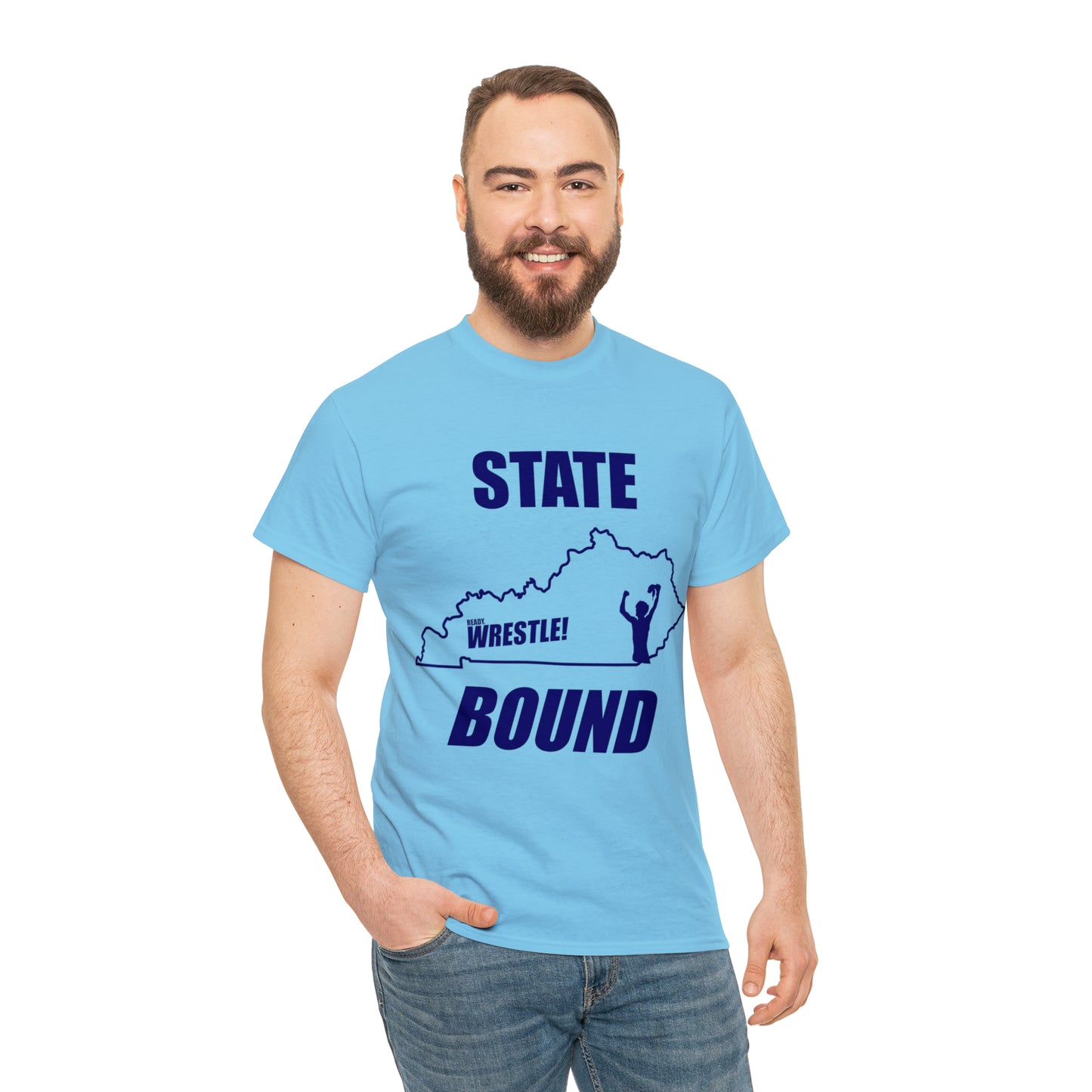 Kentucky State Bound, Royal Blue Logo, Unisex Heavy Cotton Tee