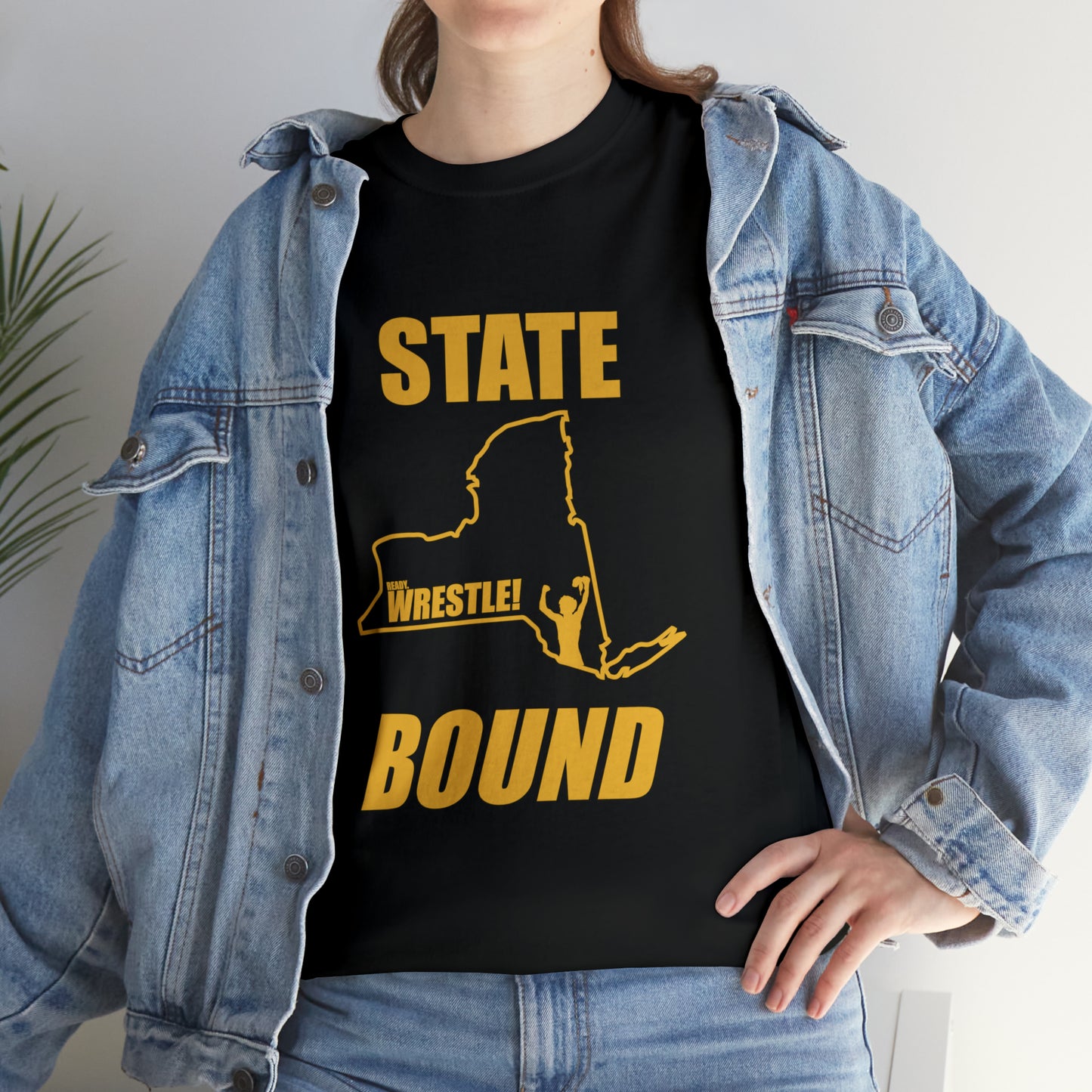 New York State Bound, Gold Logo, Unisex Heavy Cotton Tee