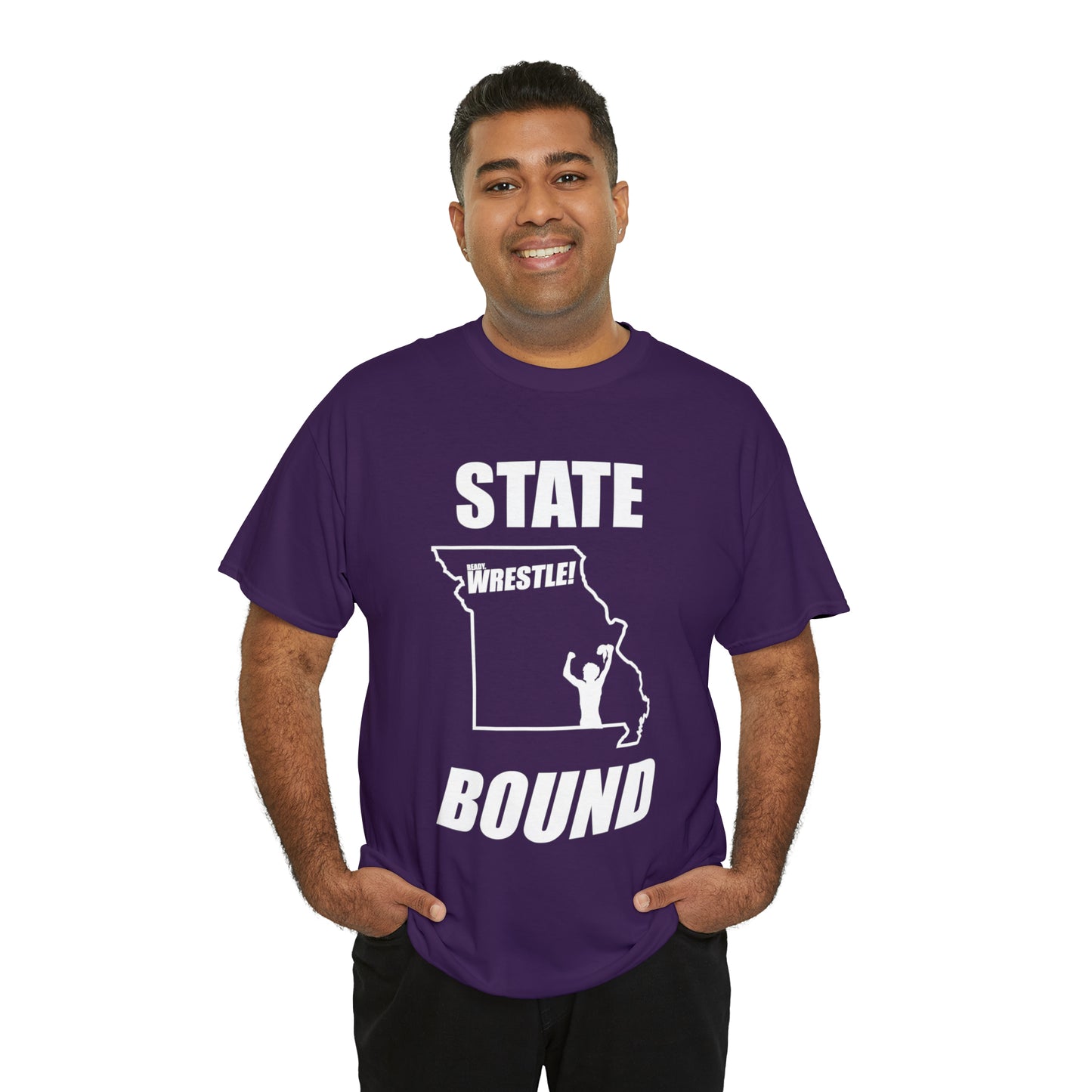 Missouri State Bound, White Logo, Unisex Heavy Cotton Tee