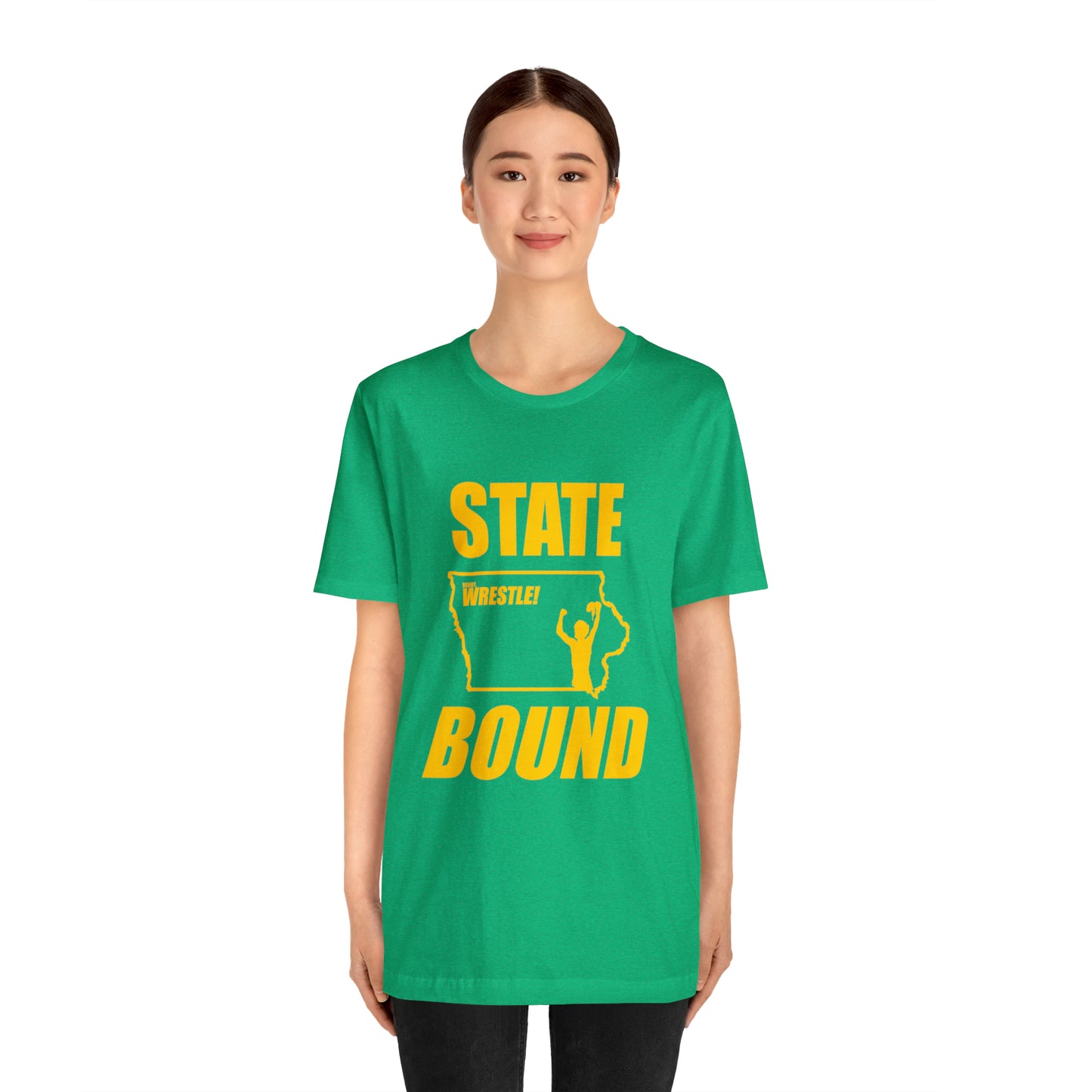 Iowa State Bound, Unisex Jersey Short Sleeve Tee, Gold Logo