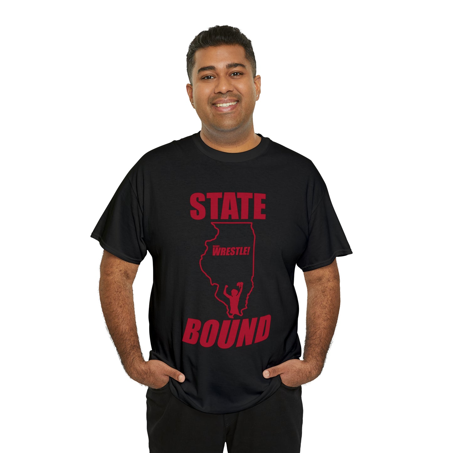 Illinois State Bound, Red Logo, Unisex Heavy Cotton Tee