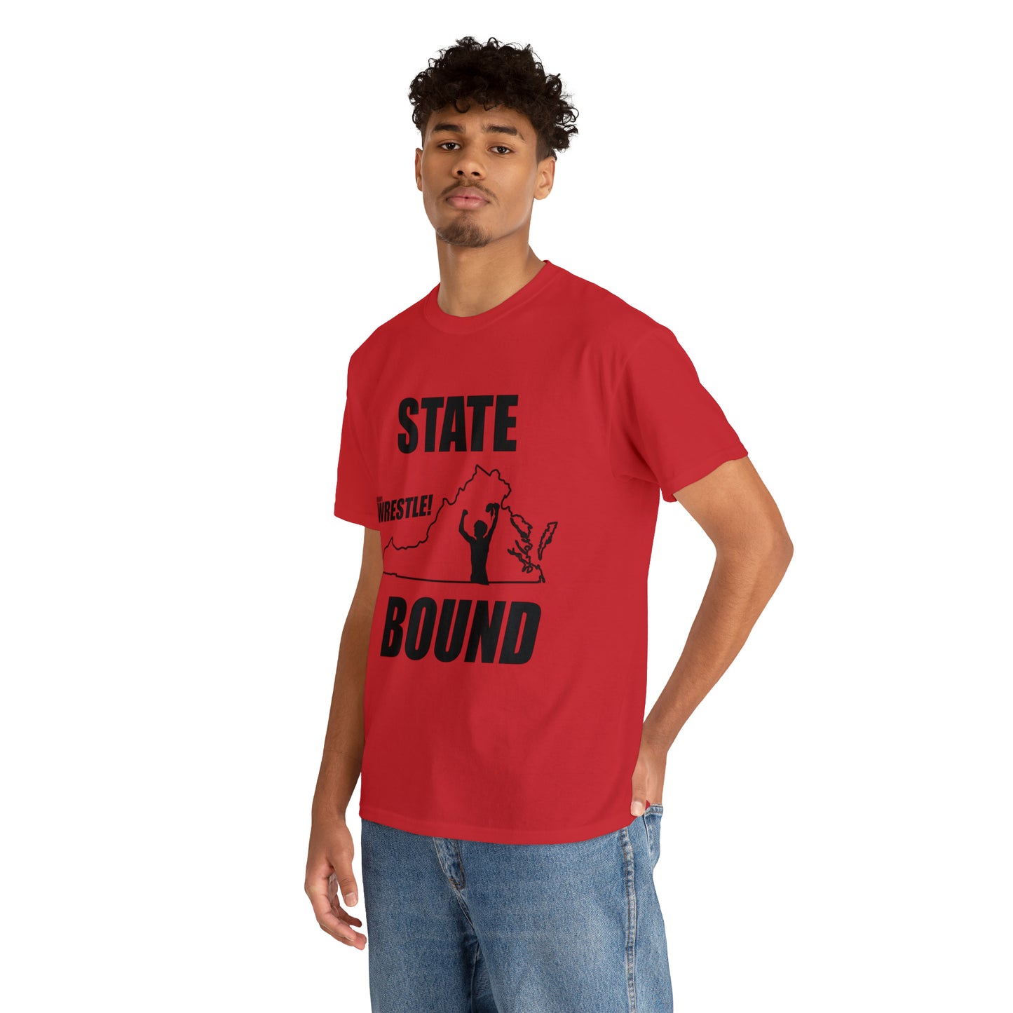 Virginia State Bound, Black Logo, Unisex Heavy Cotton Tee