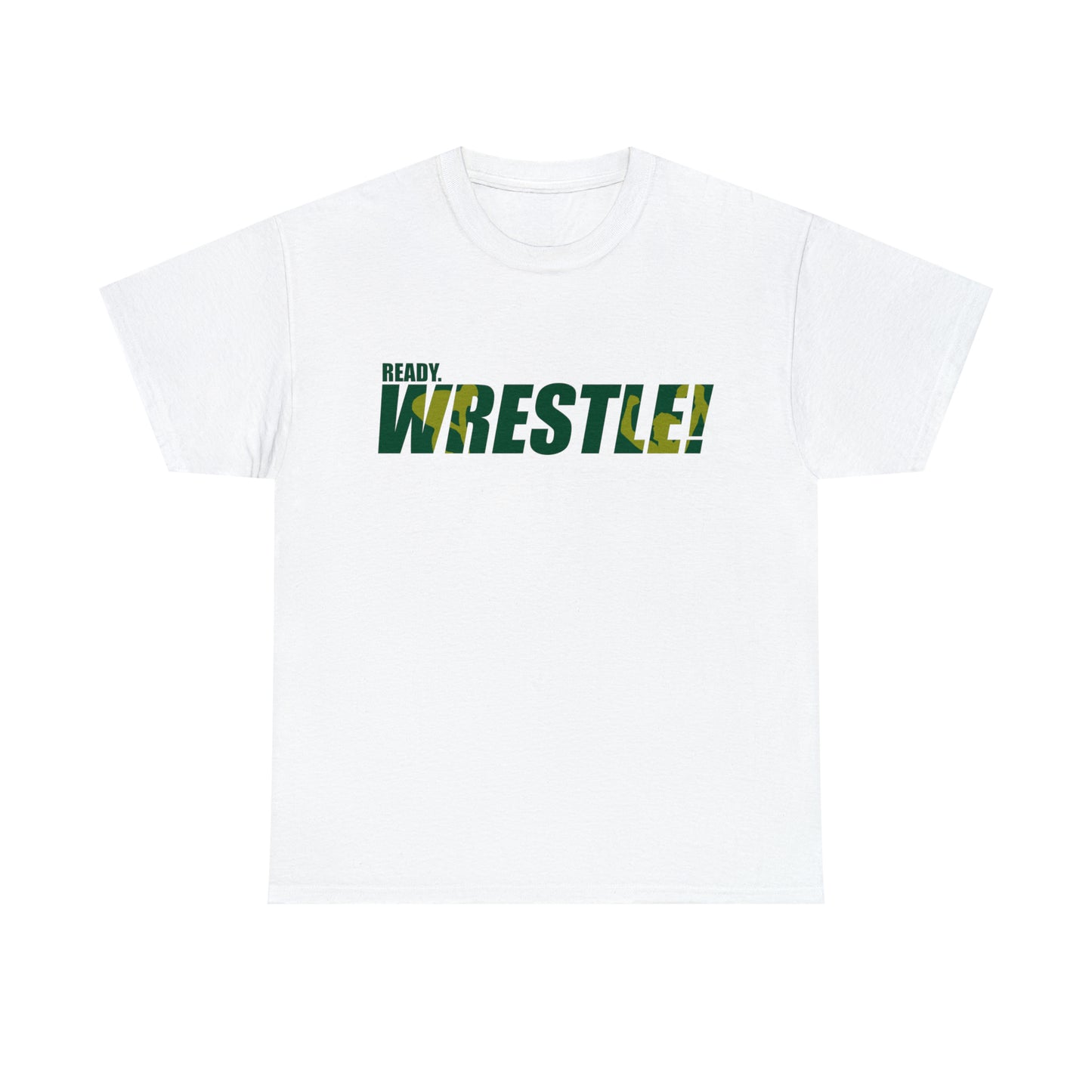 Ready. Wrestle! Green/Gold Logo, Unisex Heavy Cotton Tee