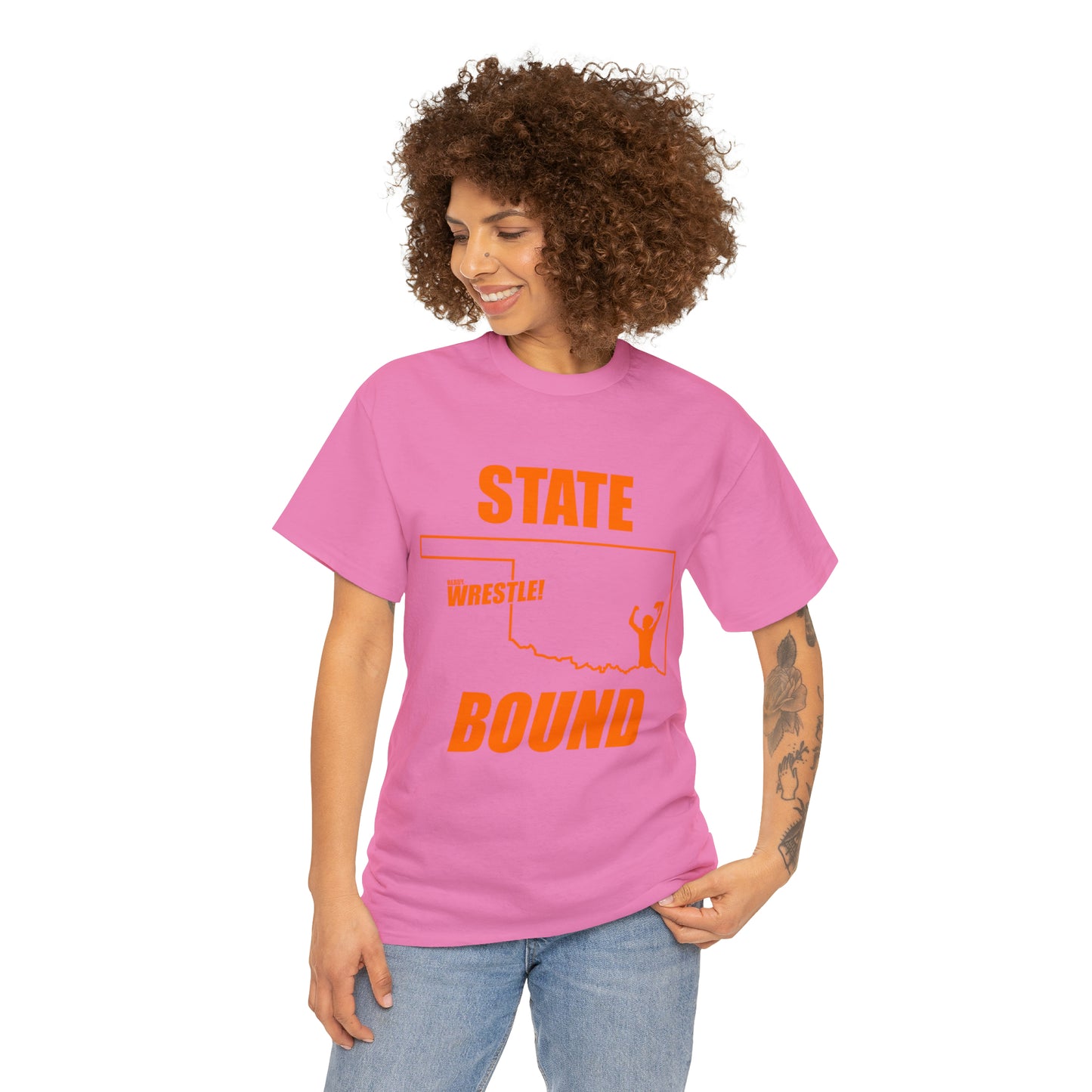 Oklahoma State Bound, Orange Logo, Unisex Heavy Cotton Tee