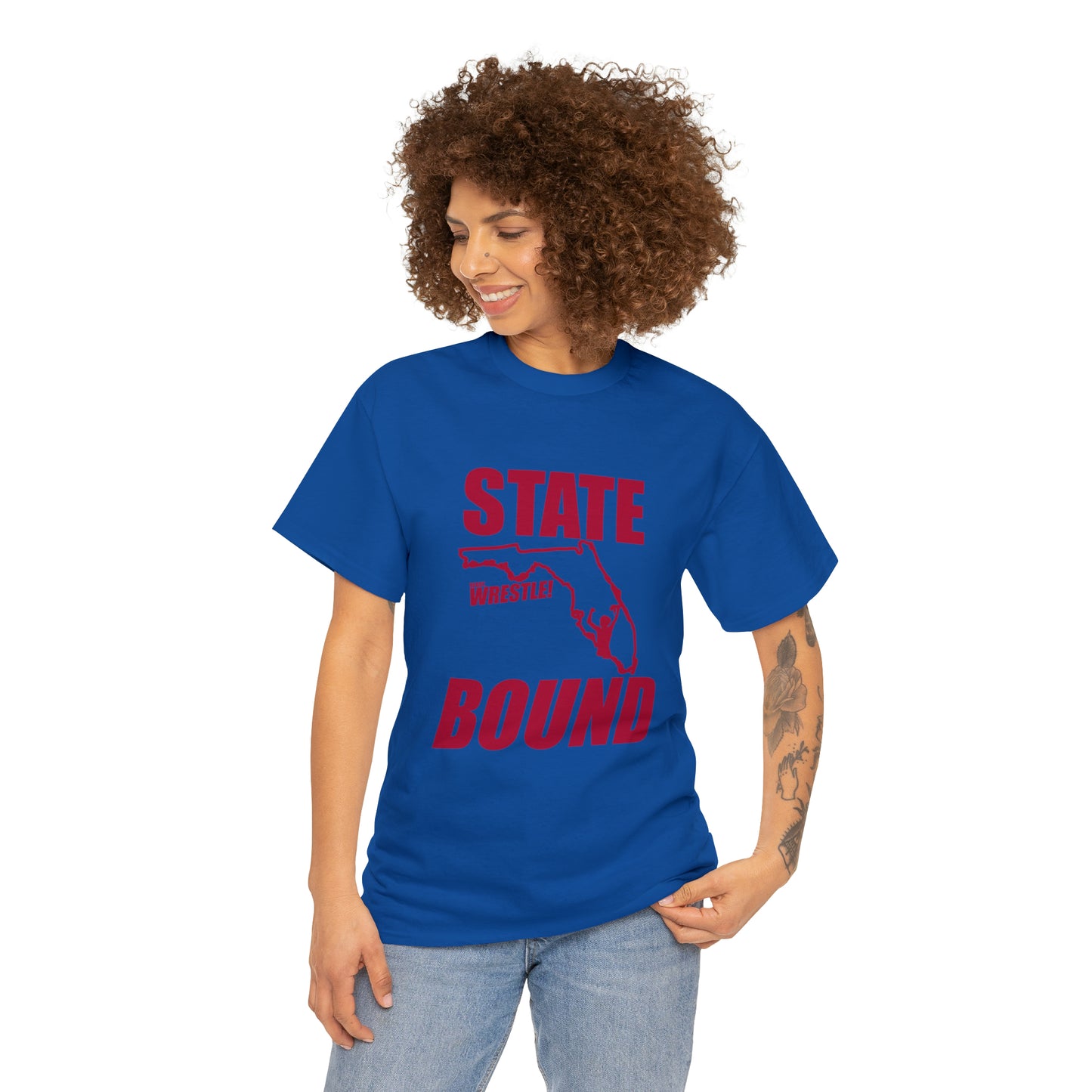 Florida State Bound, Red Logo, Unisex Heavy Cotton Tee