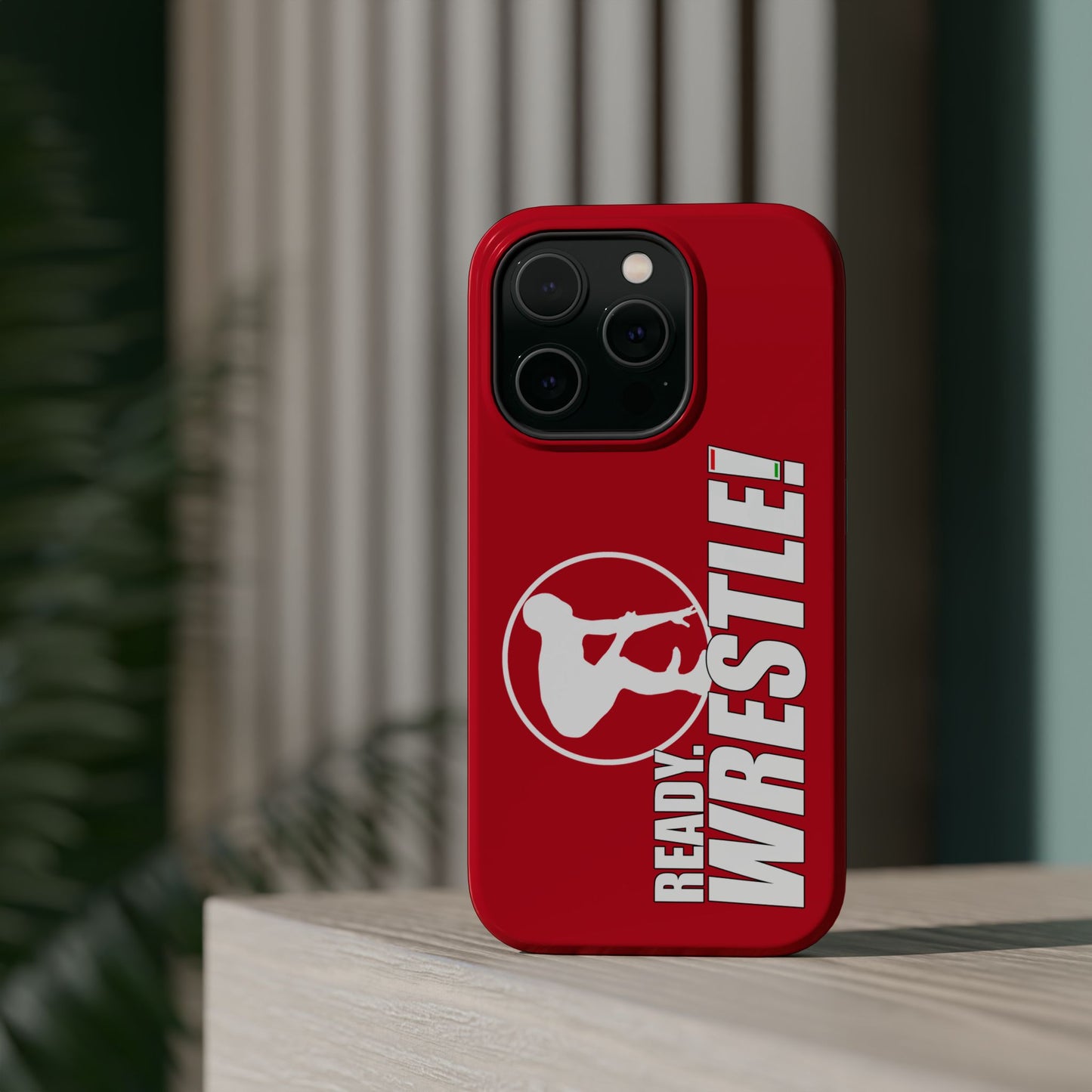 Ready. Wrestle! Red iPhone Magnetic Impact-Resistant Case