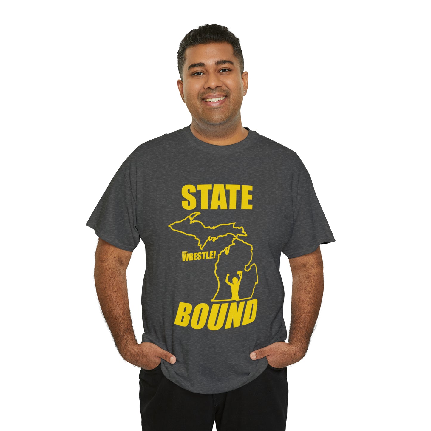 Michigan State Bound, Gold Logo, Unisex Heavy Cotton Tee