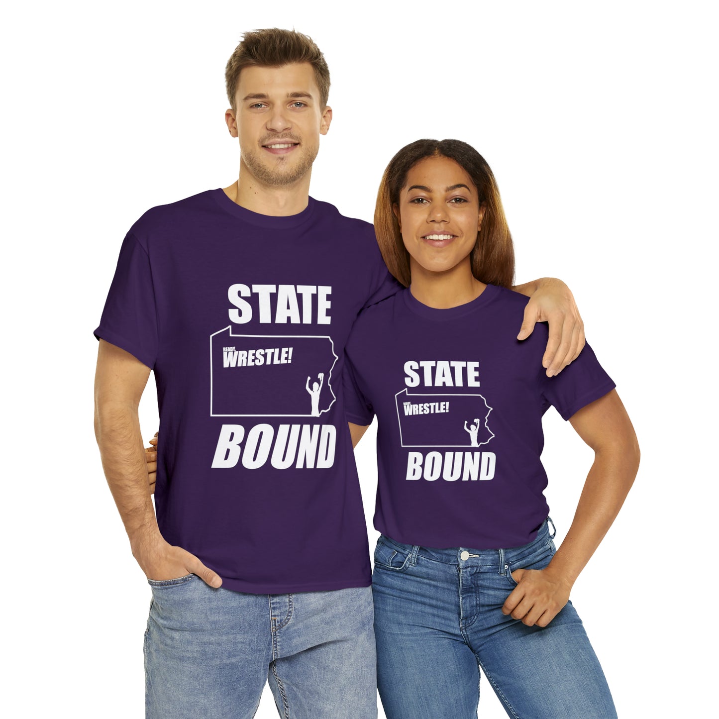 Pennsylvania State Bound, White Logo, Unisex Heavy Cotton Tee