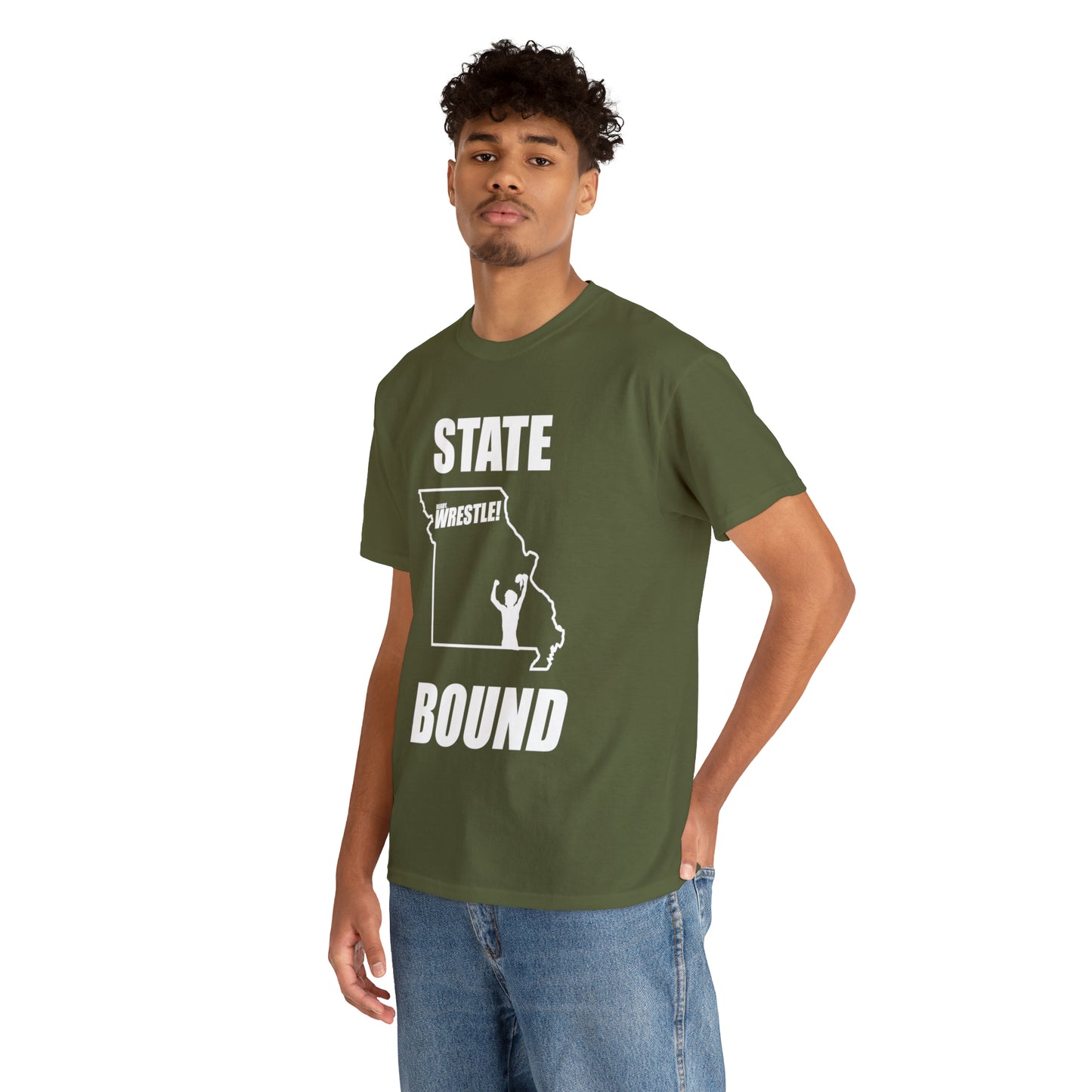 Missouri State Bound, White Logo, Unisex Heavy Cotton Tee