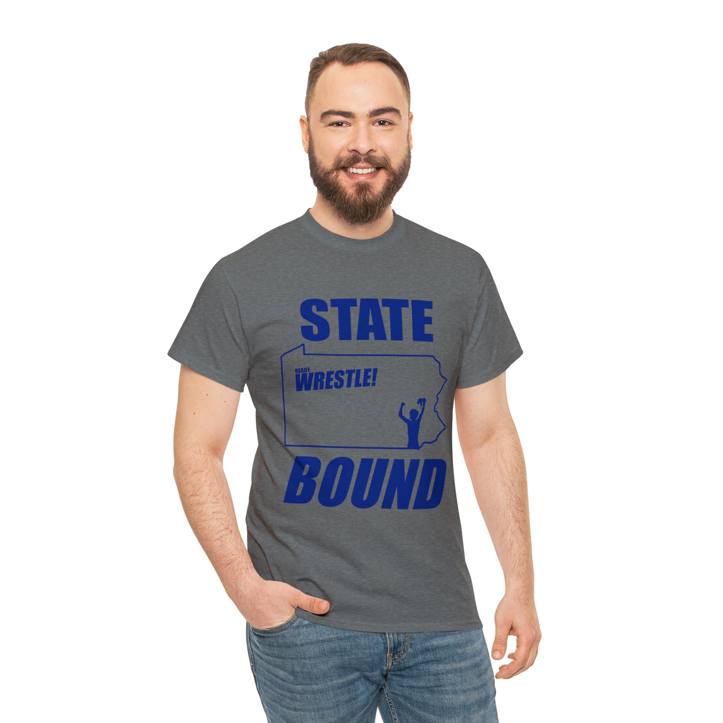 Pennsylvania State Bound, Royal Blue Logo, Unisex Heavy Cotton Tee