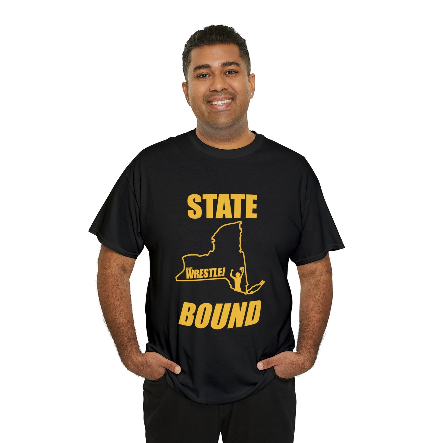 New York State Bound, Gold Logo, Unisex Heavy Cotton Tee