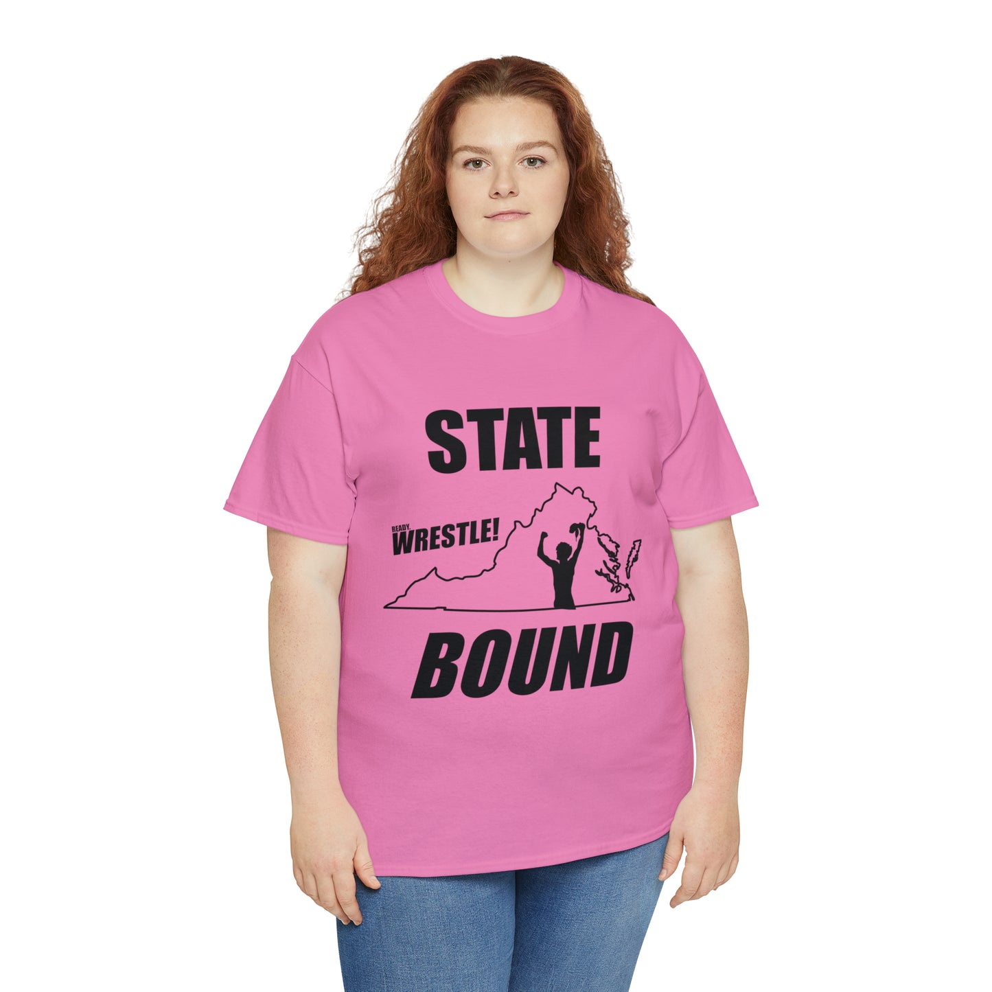 Virginia State Bound, Black Logo, Unisex Heavy Cotton Tee