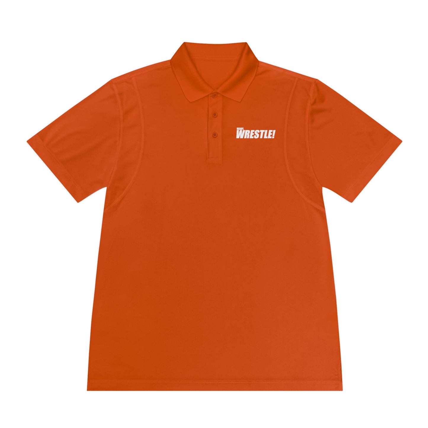 Ready. Wrestle! Men's Sport Polo Shirt White Logo