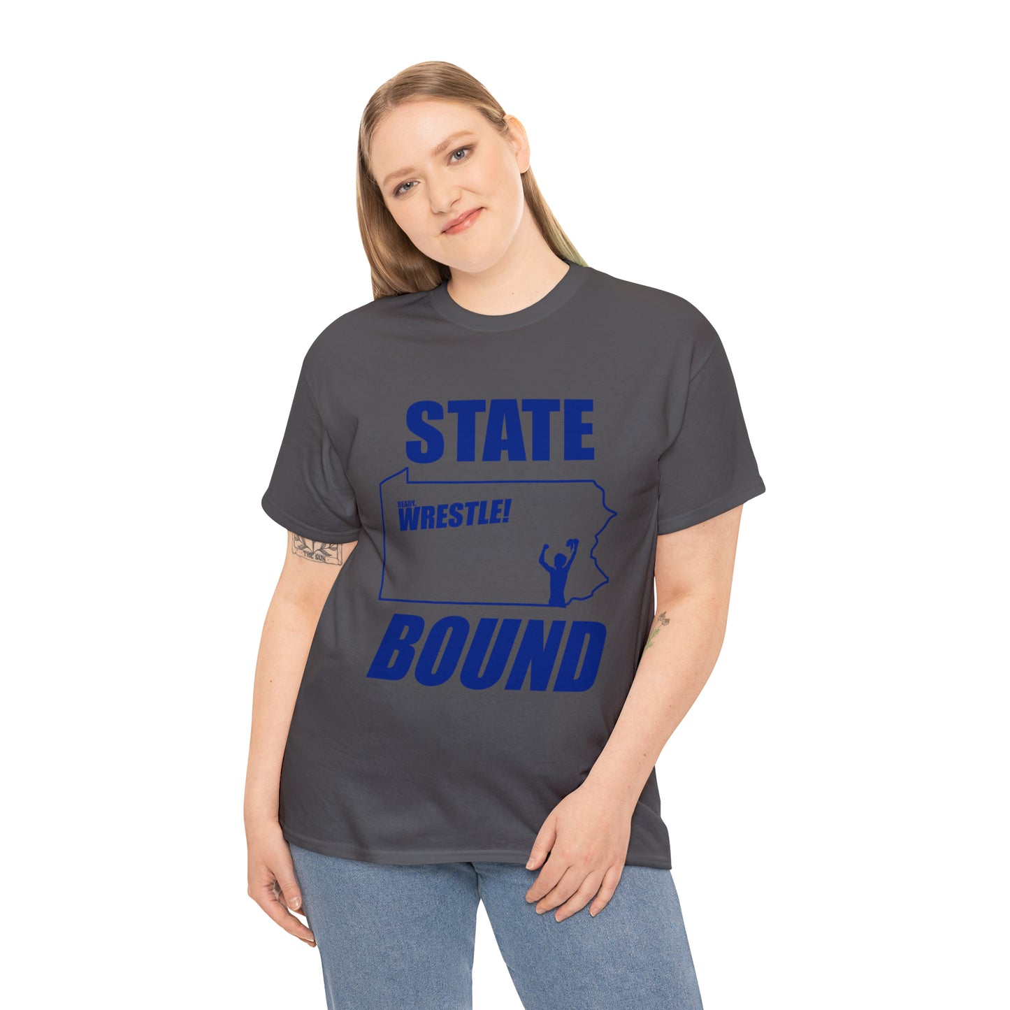 Pennsylvania State Bound, Royal Blue Logo, Unisex Heavy Cotton Tee