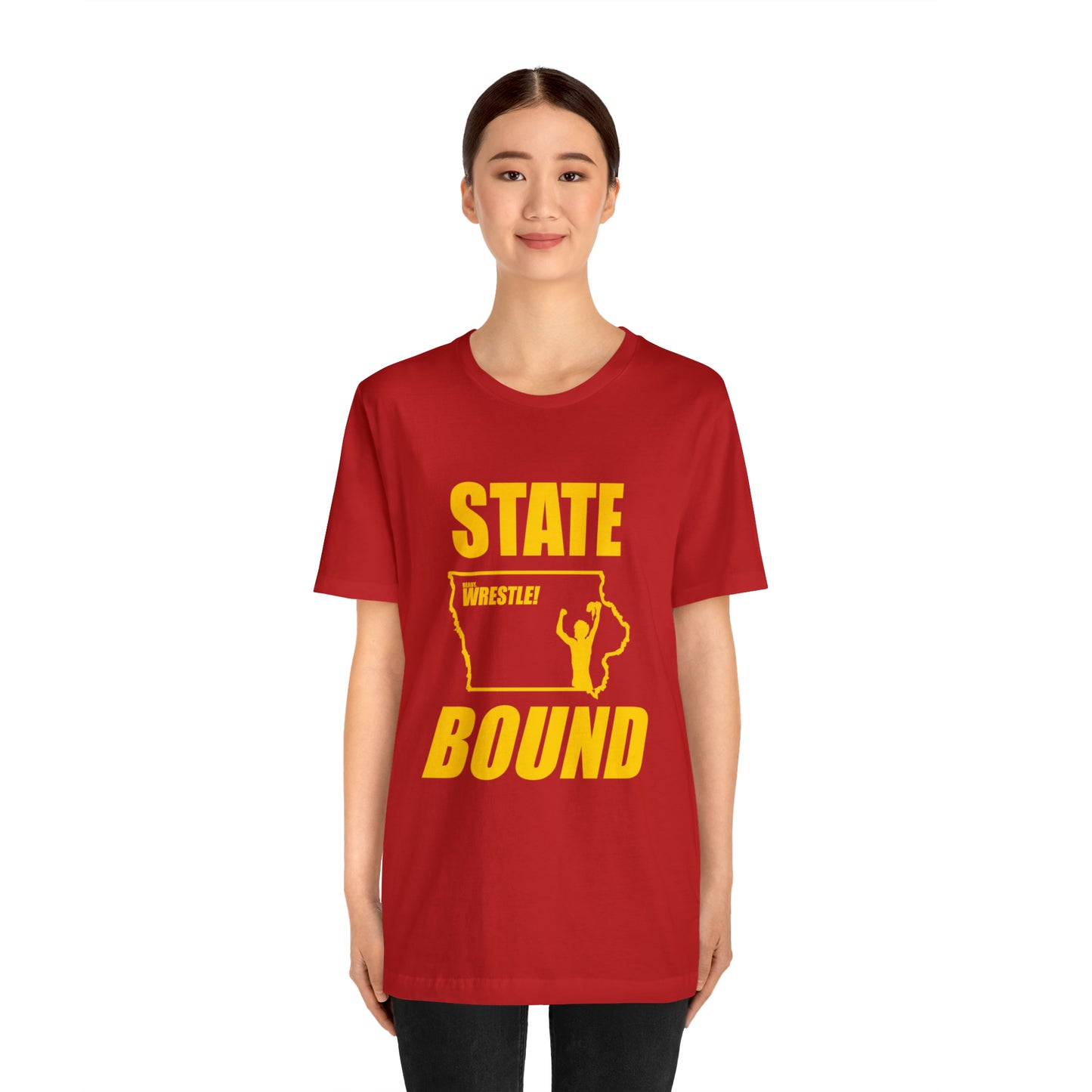 Iowa State Bound, Unisex Jersey Short Sleeve Tee, Gold Logo