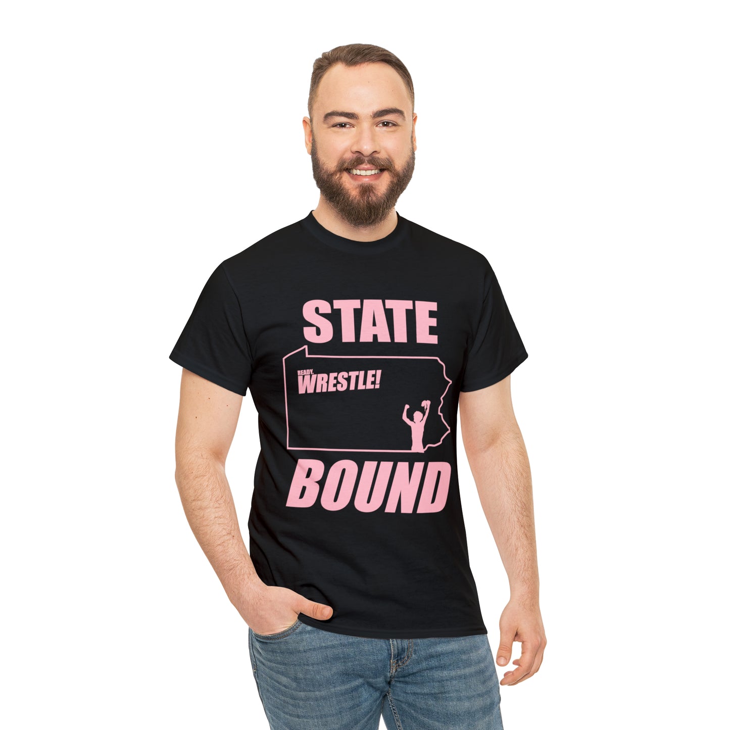 Pennsylvania State Bound, Pink Logo, Unisex Heavy Cotton Tee