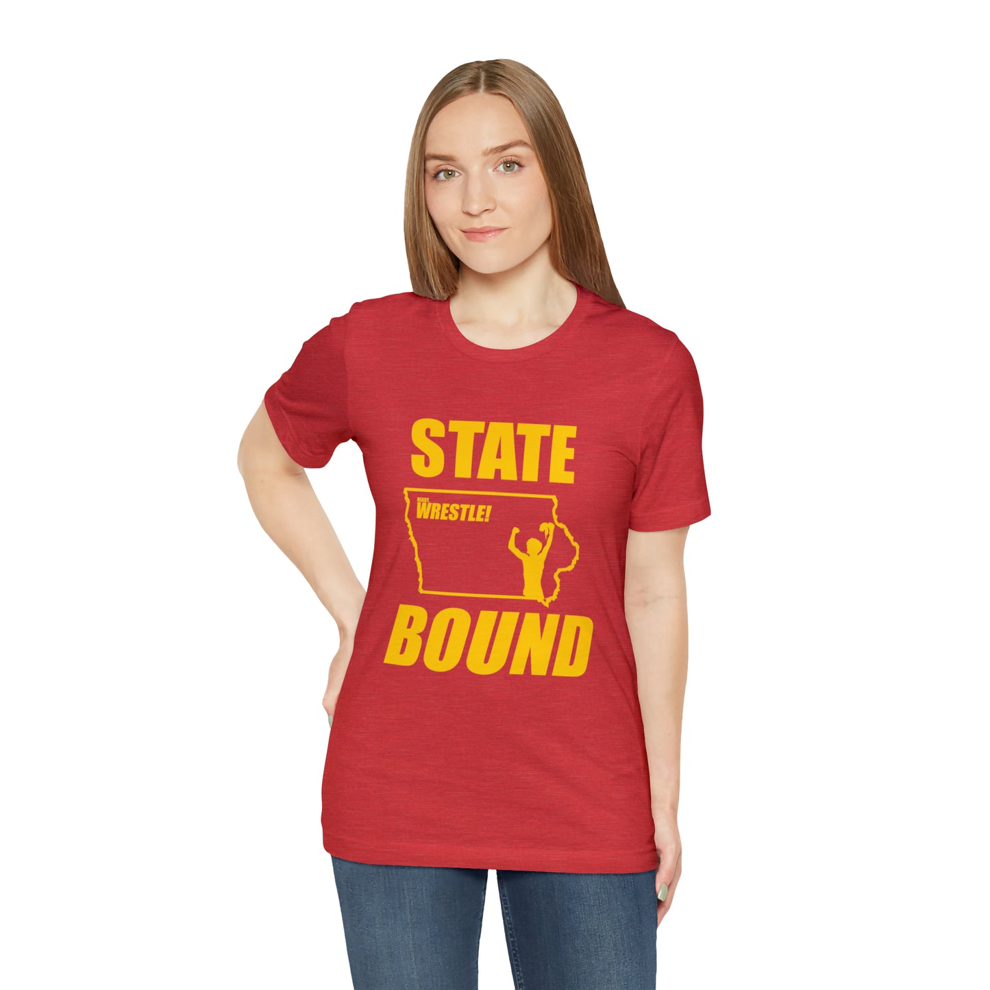 Iowa State Bound, Unisex Jersey Short Sleeve Tee, Gold Logo