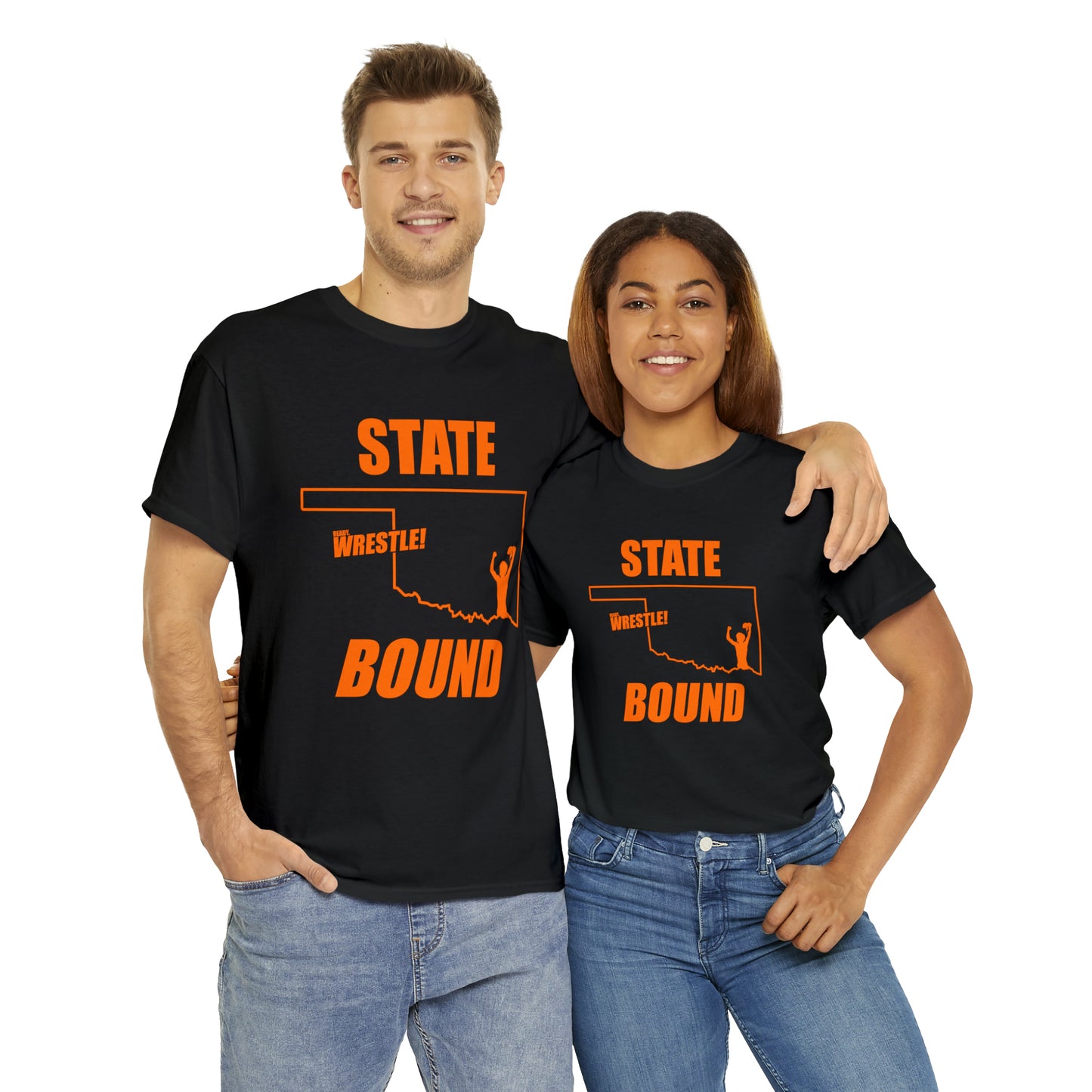 Oklahoma State Bound, Orange Logo, Unisex Heavy Cotton Tee