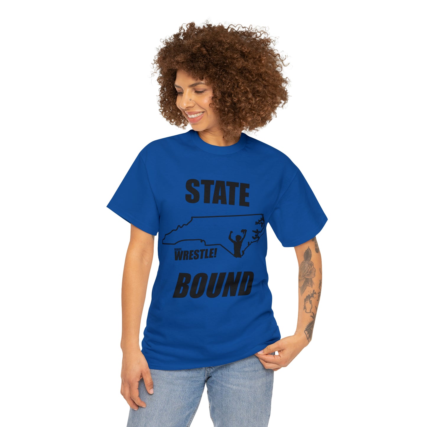 North Carolina State Bound, Black Logo, Unisex Heavy Cotton Tee