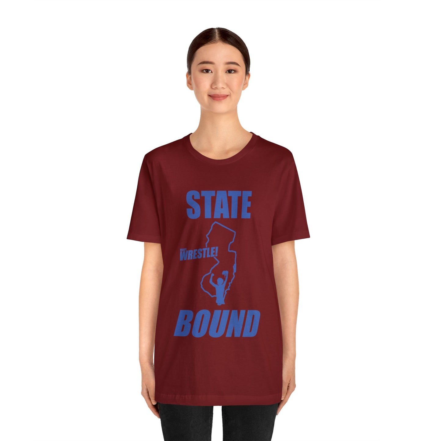 New Jersey State Bound, Blue print, Bella+Canvas 3001, Unisex Jersey Short Sleeve Tee