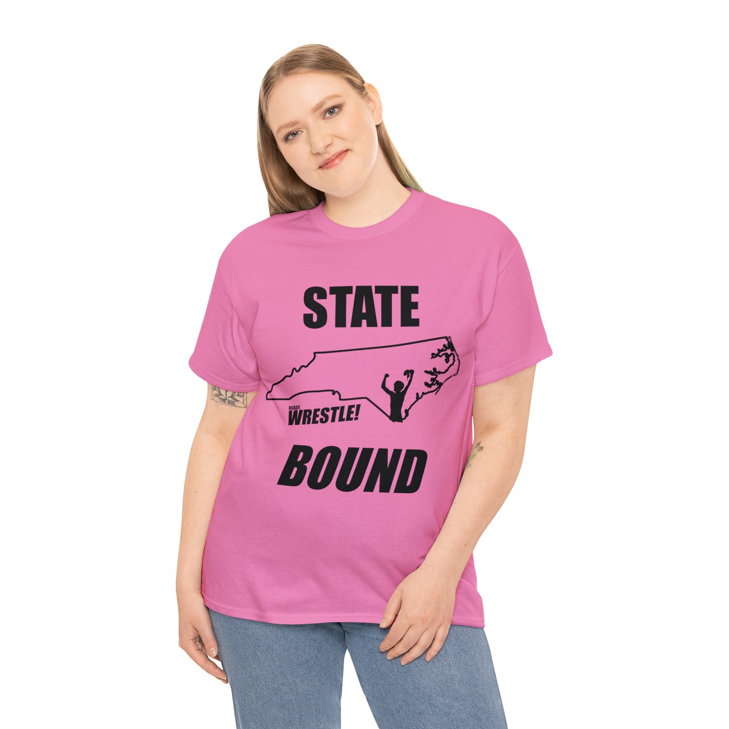 North Carolina State Bound, Black Logo, Unisex Heavy Cotton Tee