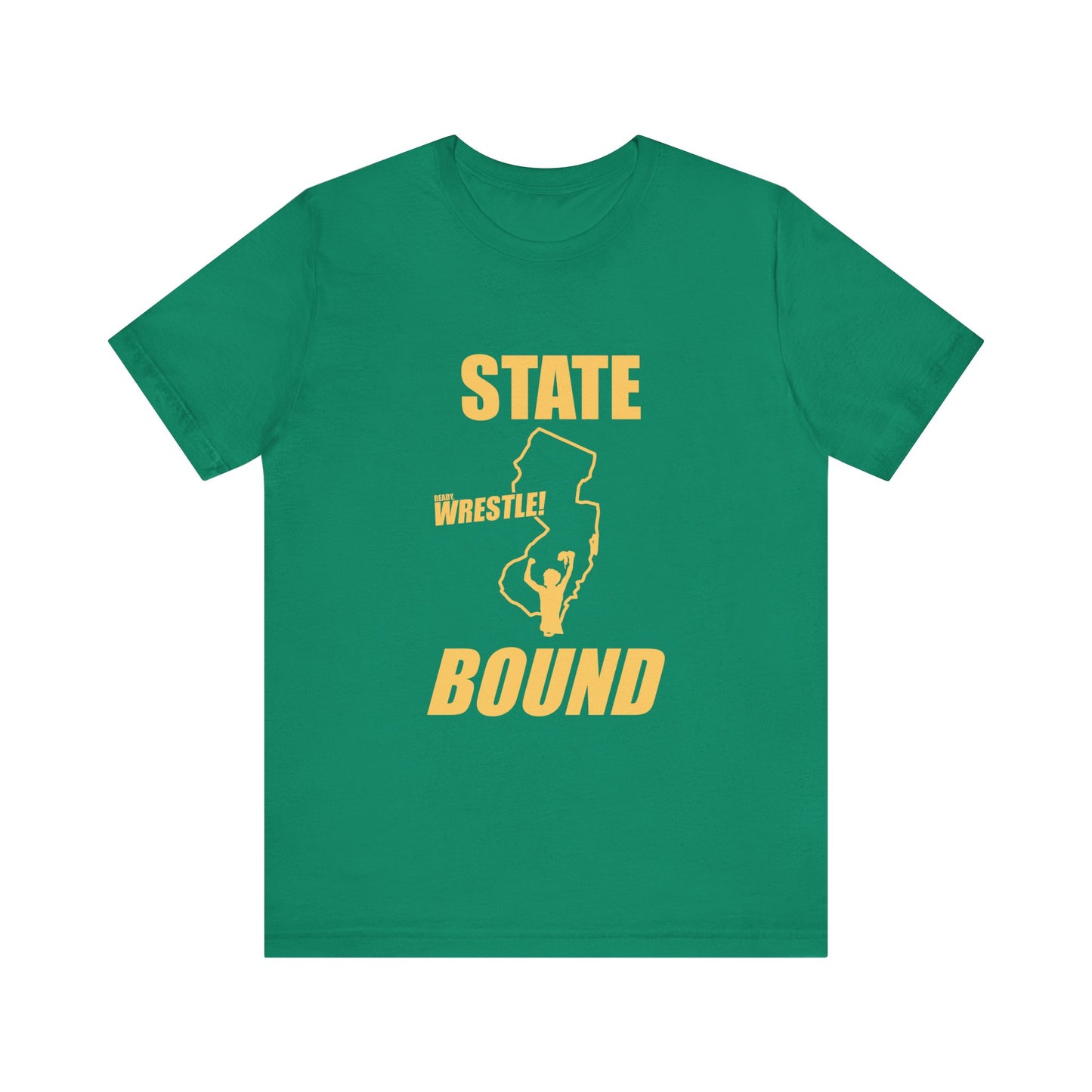 New Jersey State Bound, Gold Print, Bella+Canvas 3001, Unisex Jersey Short Sleeve Tee