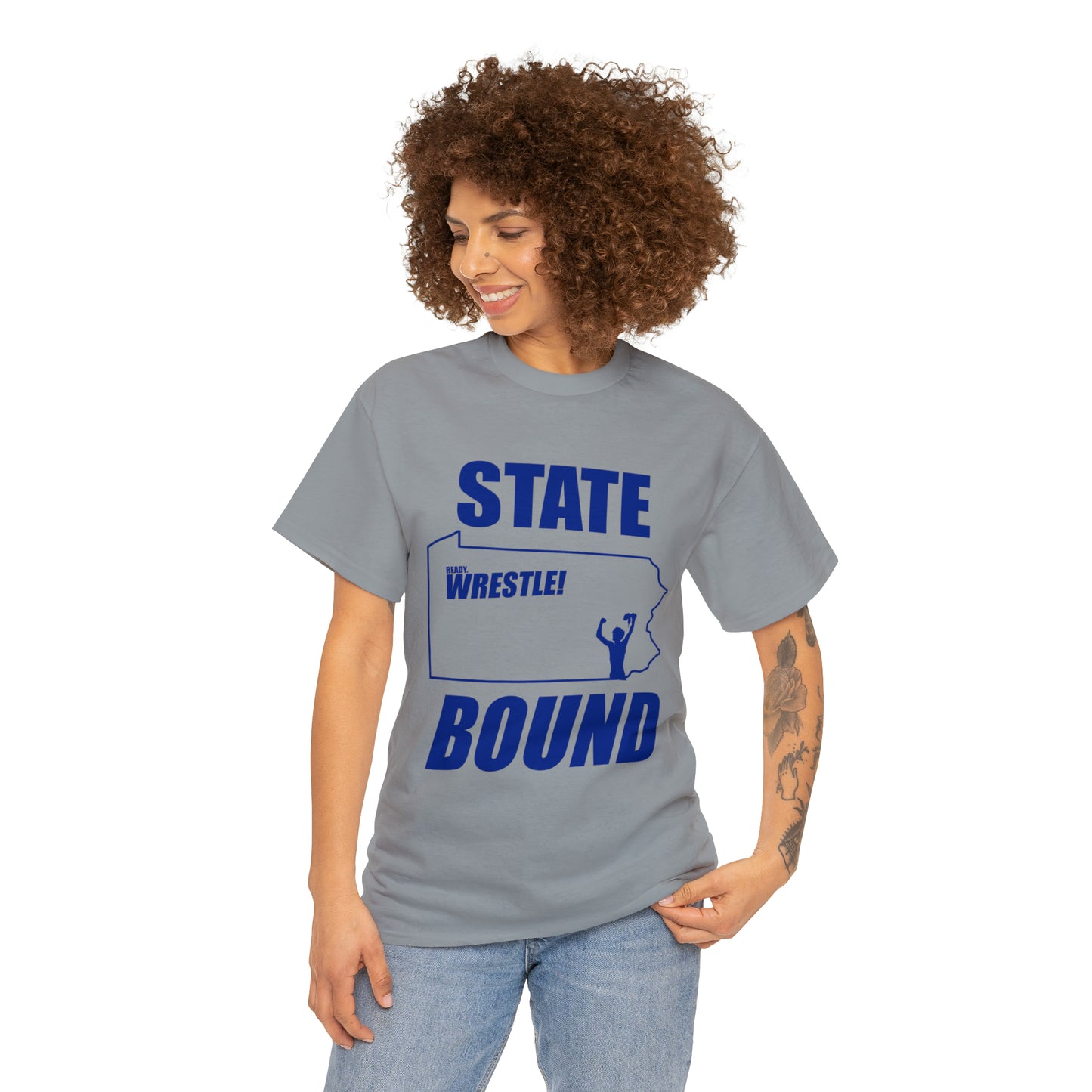 Pennsylvania State Bound, Royal Blue Logo, Unisex Heavy Cotton Tee