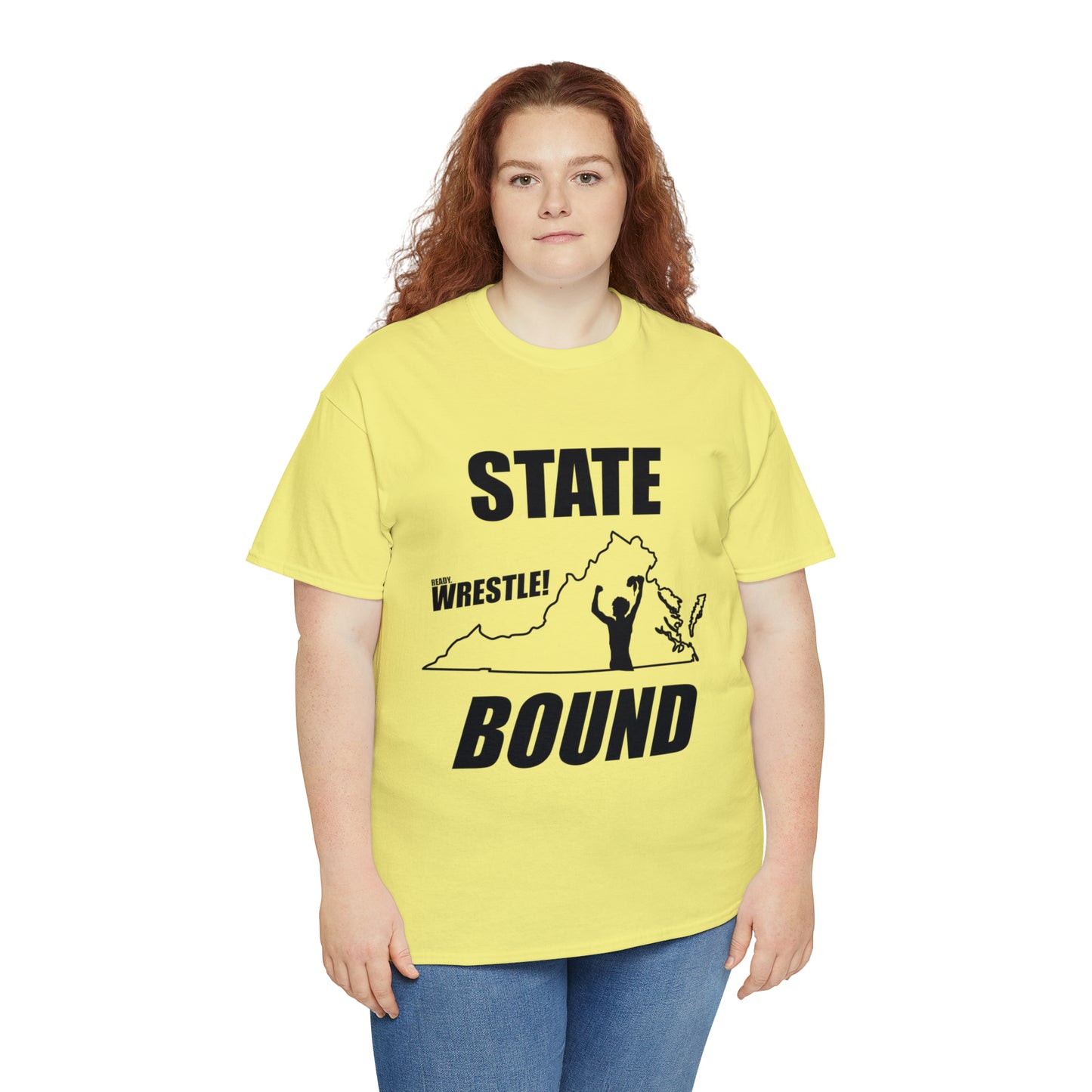 Virginia State Bound, Black Logo, Unisex Heavy Cotton Tee