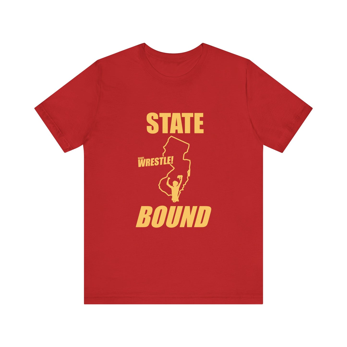 New Jersey State Bound, Gold Print, Bella+Canvas 3001, Unisex Jersey Short Sleeve Tee